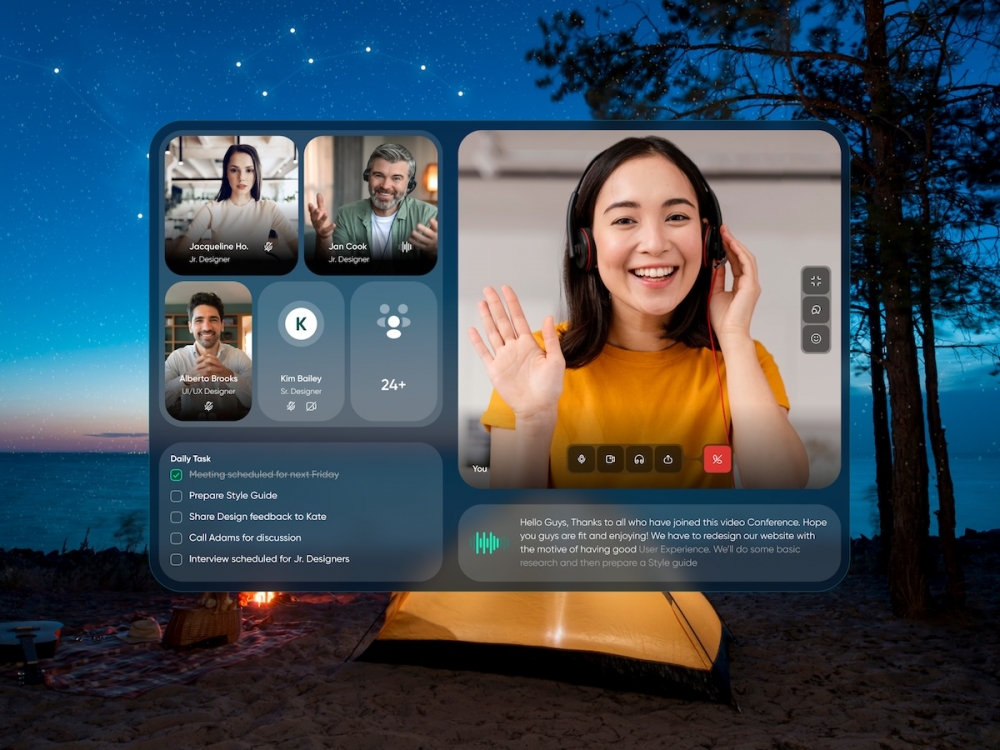 A concept image of how AI-powered video conferencing with Apple Vision Pro may look and function