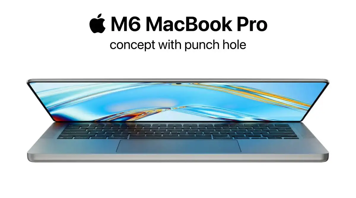 3D concept of the M6 MacBook Pro with OLED display.
