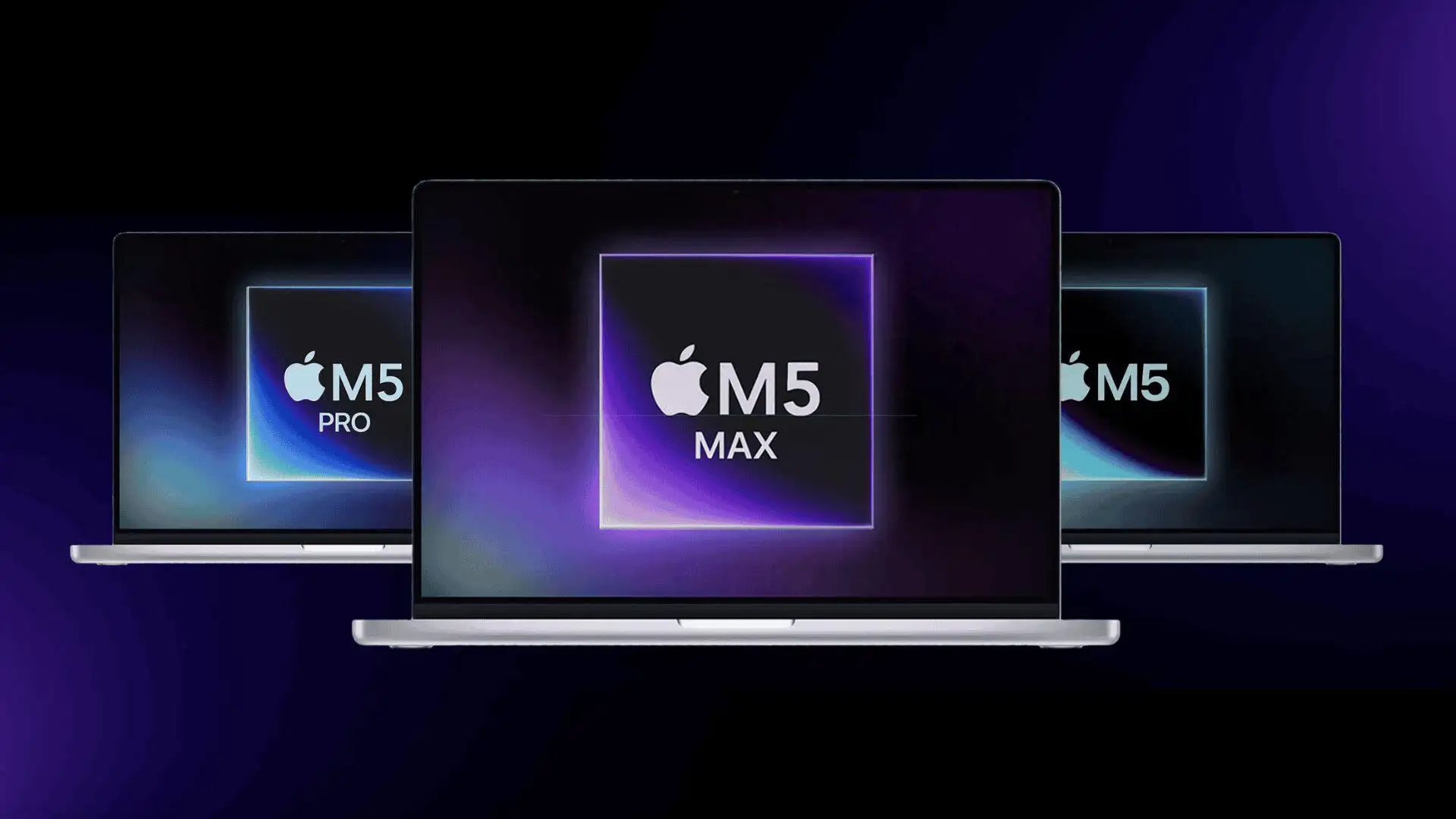3D concept renderings of the full M5 MacBook Pro lineup, including M5, M5 Pro, and M5 Max.