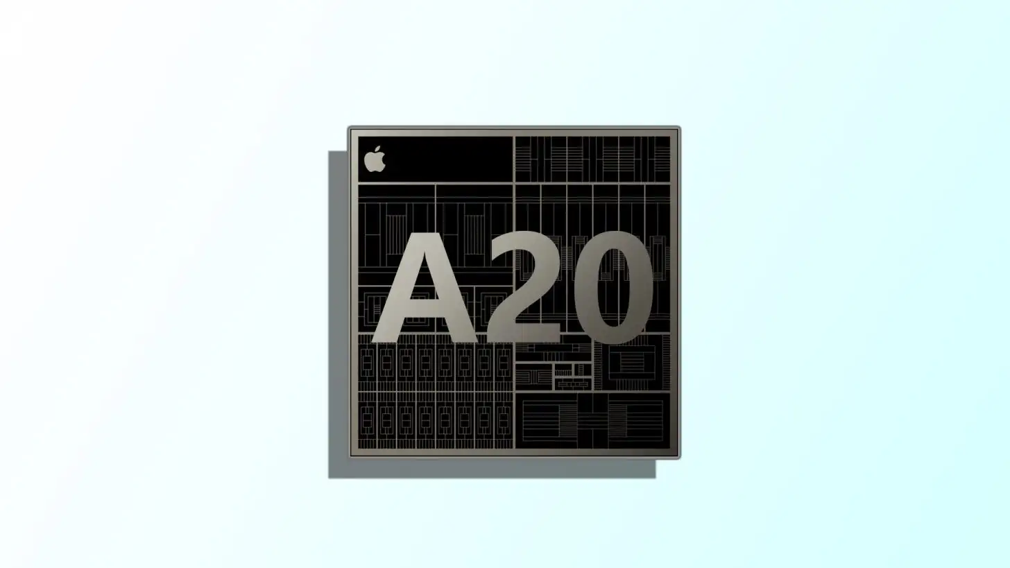 3D renderiung of Apple A20 chipset, coming 2026.