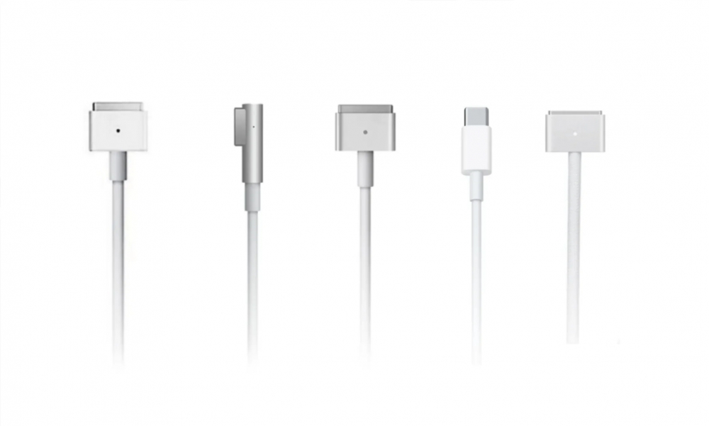 The MacBook line has had an interesting history when it comes to its charging port. The MacBook line has had FIVE unique cables during its 18 year lifespan.