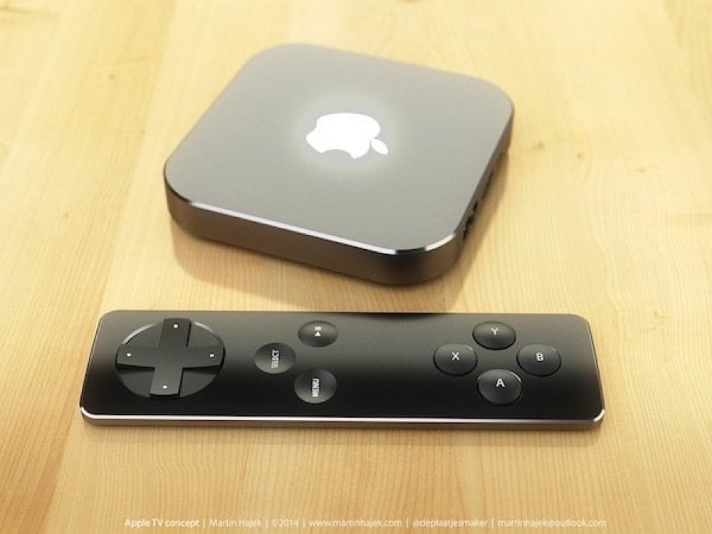 A rendering of what a refreshed Apple TV might look like. Apple isn't expected to significantly update the Apple TV's design this year.