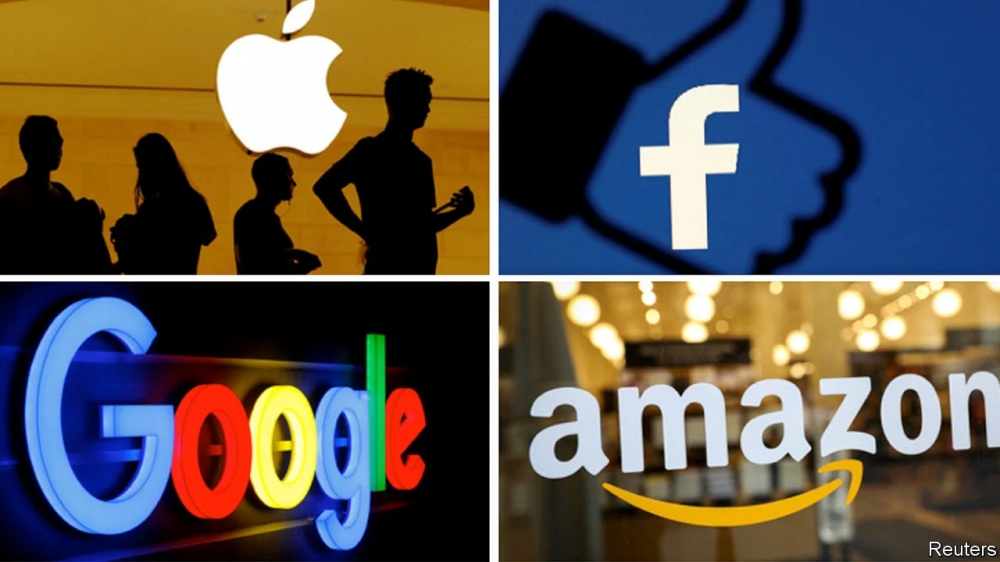 Apple, Amazon, Google, and Facebook logos