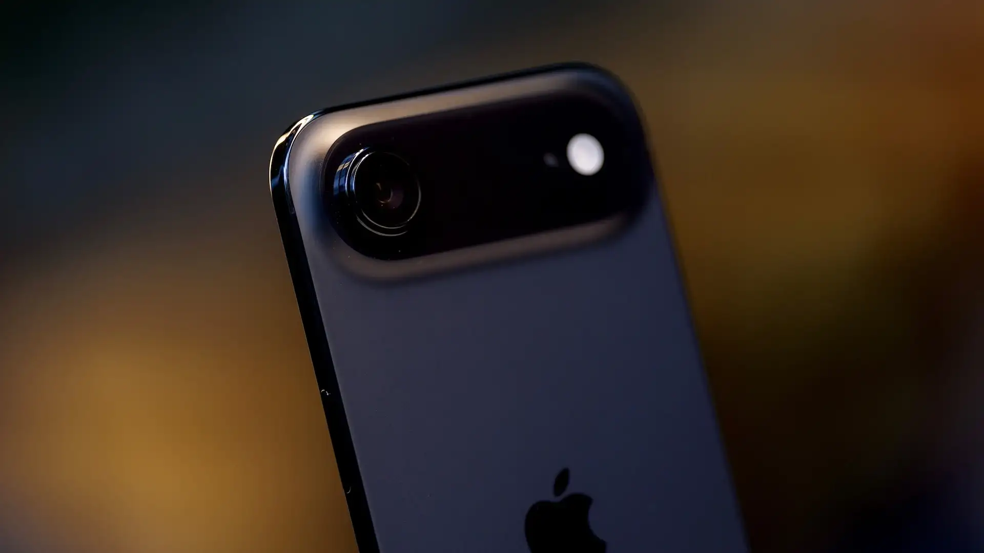 A black iPhone Air, showing off its singular rear camera.