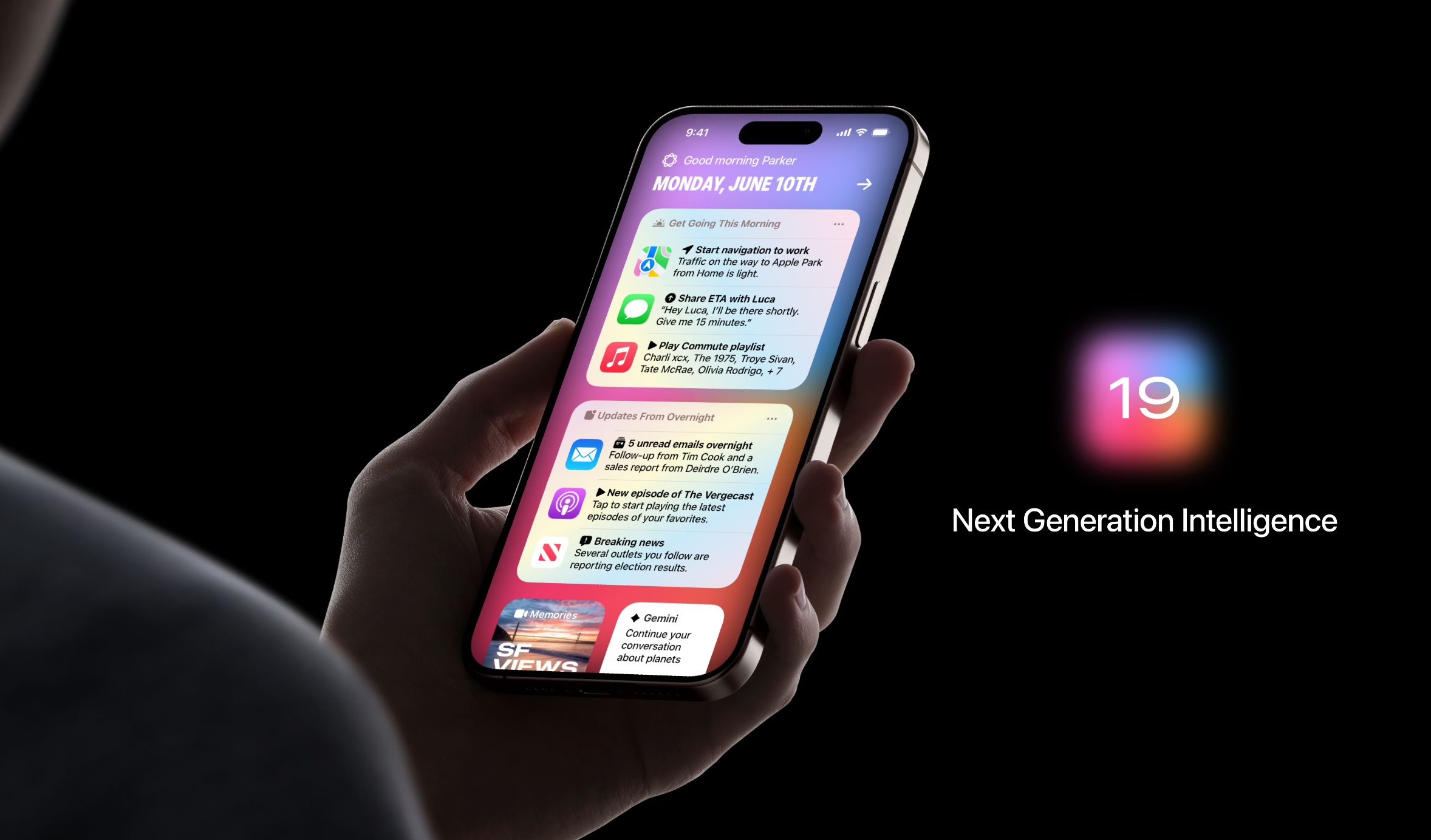 A concept rendering of Apple Intelligence upgrades for Apple's next major software release, iOS 19, anticipated for reveal at next years developer-focused WWDC'25 event, followed by a wider release in September 2025.