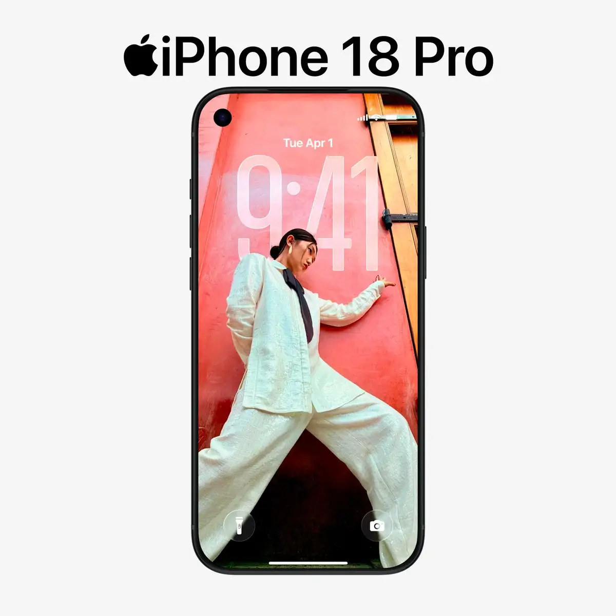 A concept rendering of Apple's upcoming iPhone 18 Pro.