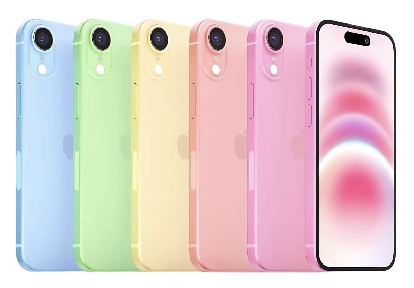 A concept rendering of Apple's upcoming iPhone SE 4, showcasing new colors.