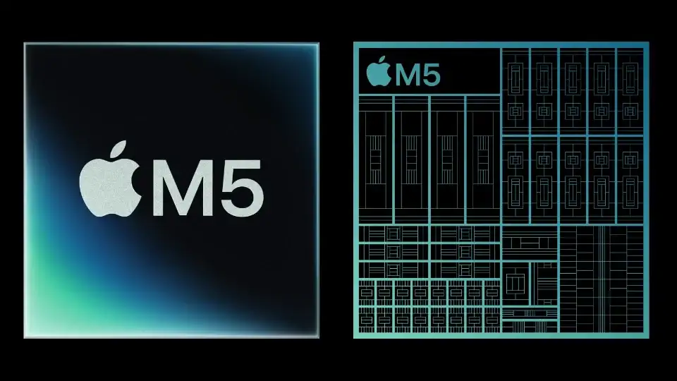 An illustration of Apple's new M5 chipset, as shown by Apple.