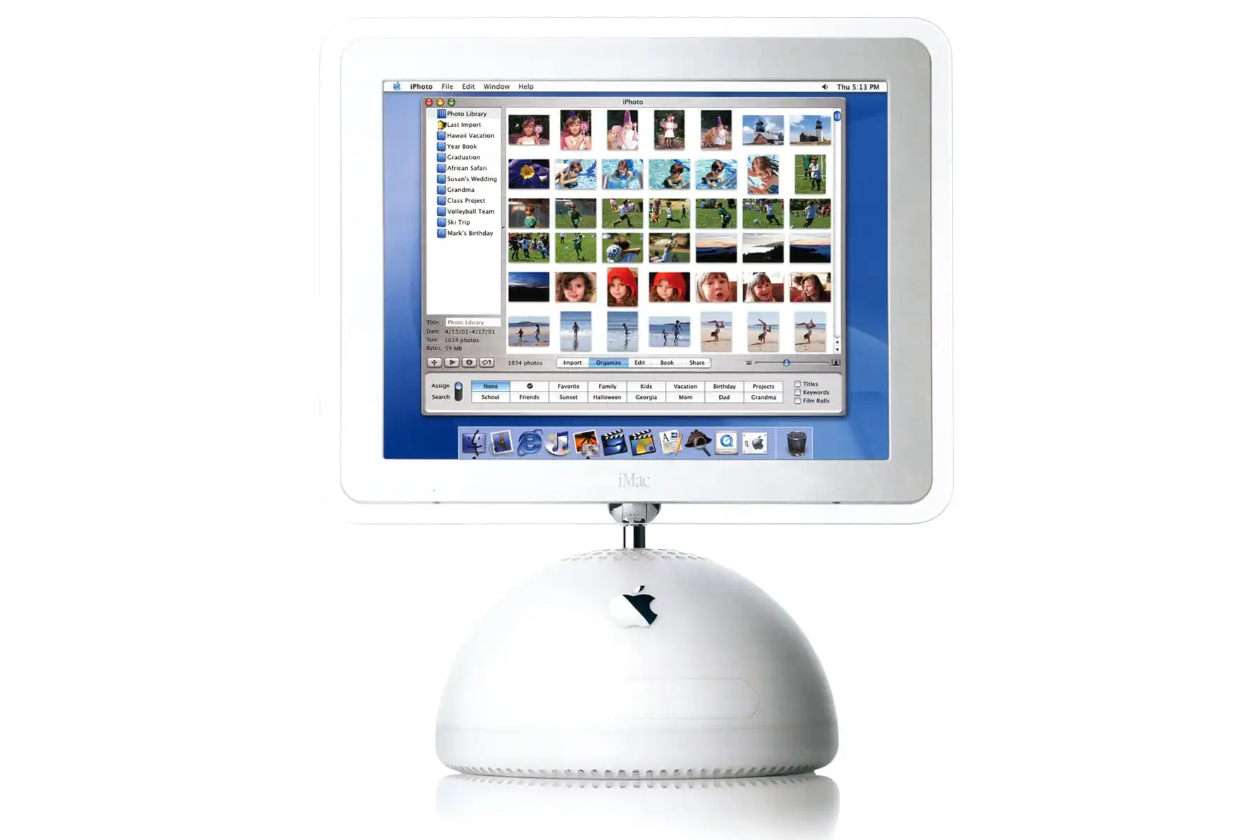 Another angle showcasing Apple's legendary 22 year old iMac G4 design.