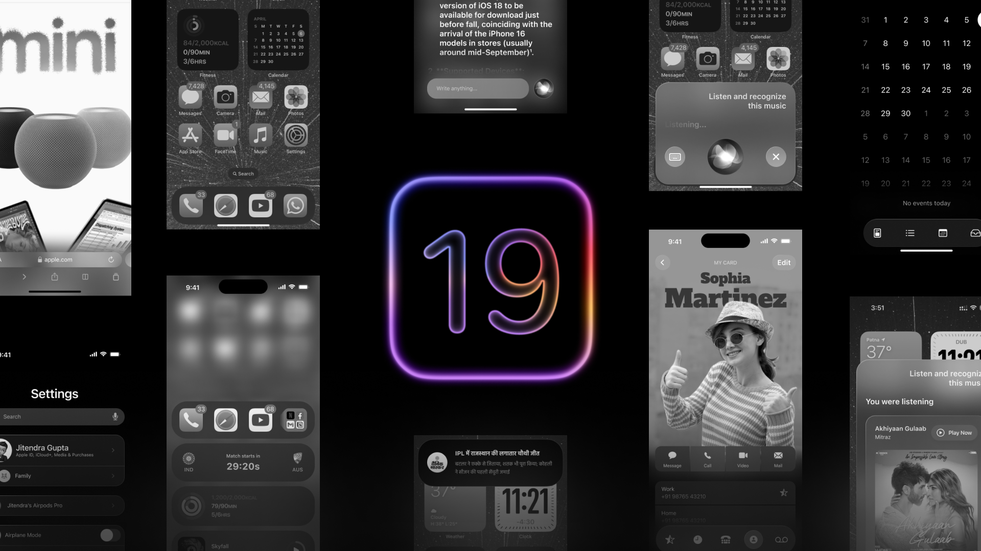 Another fan-made concept rendering of iOS 19, coming in September 2025.