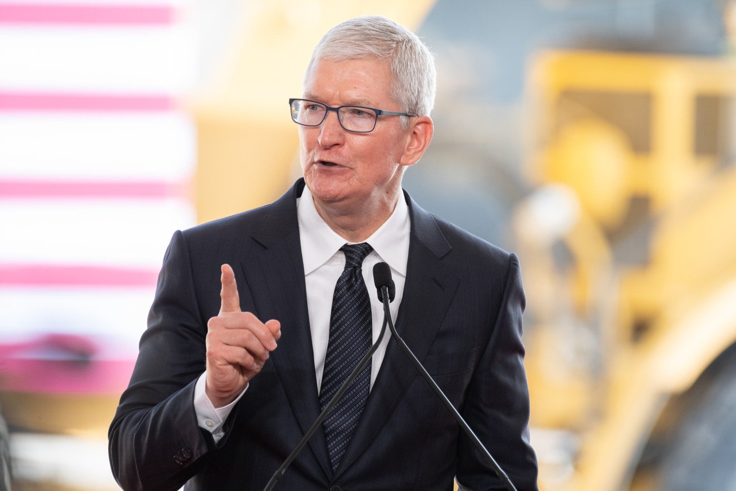 Apple CEO Tim Cook making a speech.