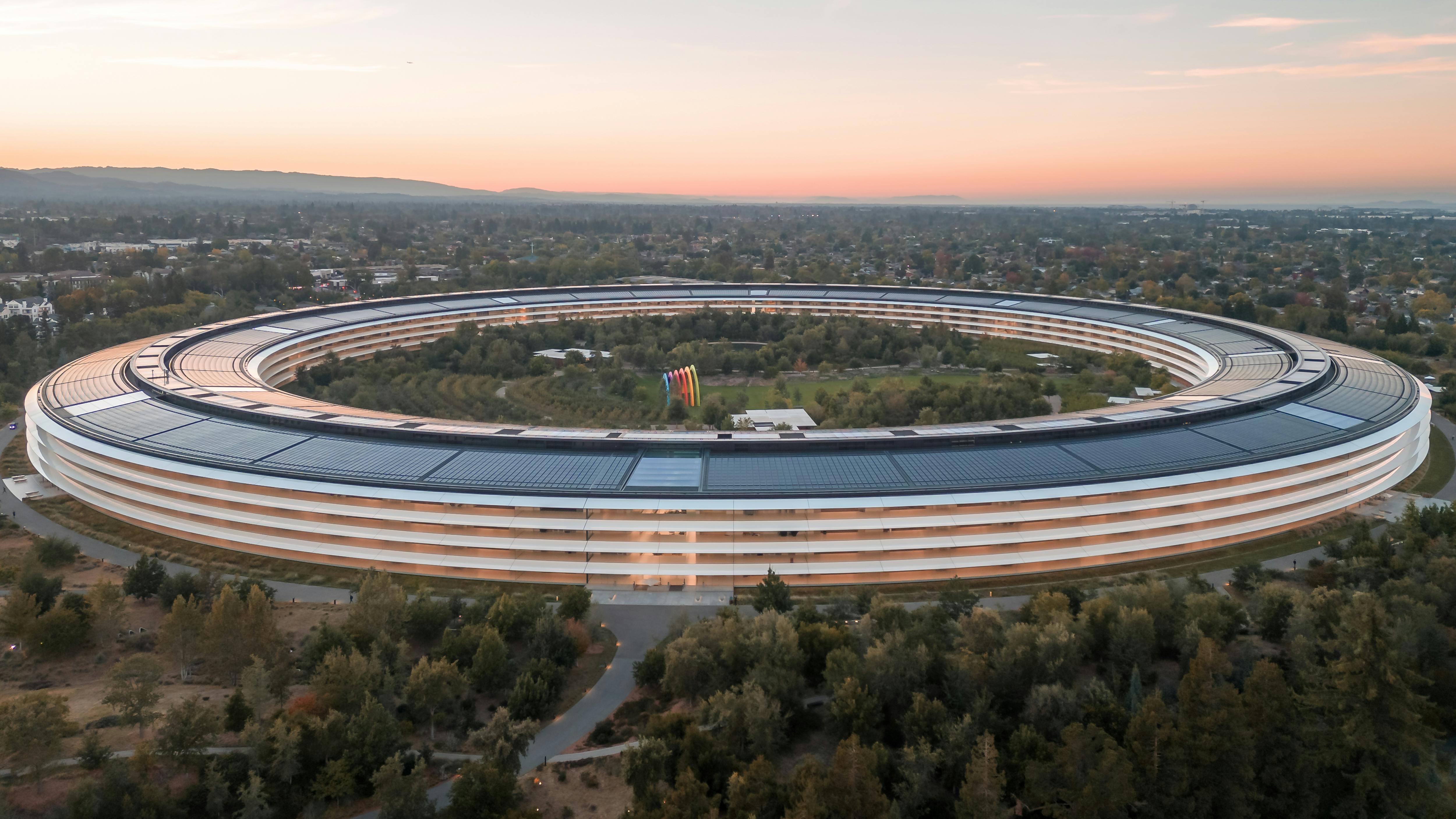 Apple Park, Apple's headquarters in Cupertino, California.