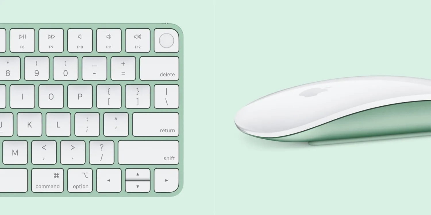 Apple's 2024 'Magic' accessories with USB-C are finally here. Pictured: Mint green color.