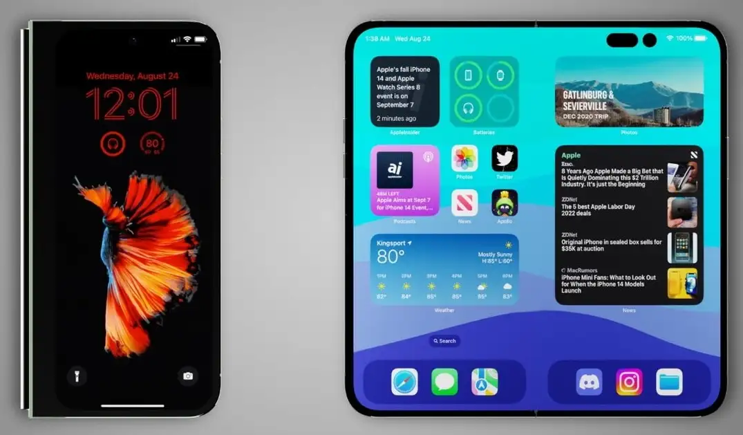 Apple's iPhone Fold: A realistic 3D concept.