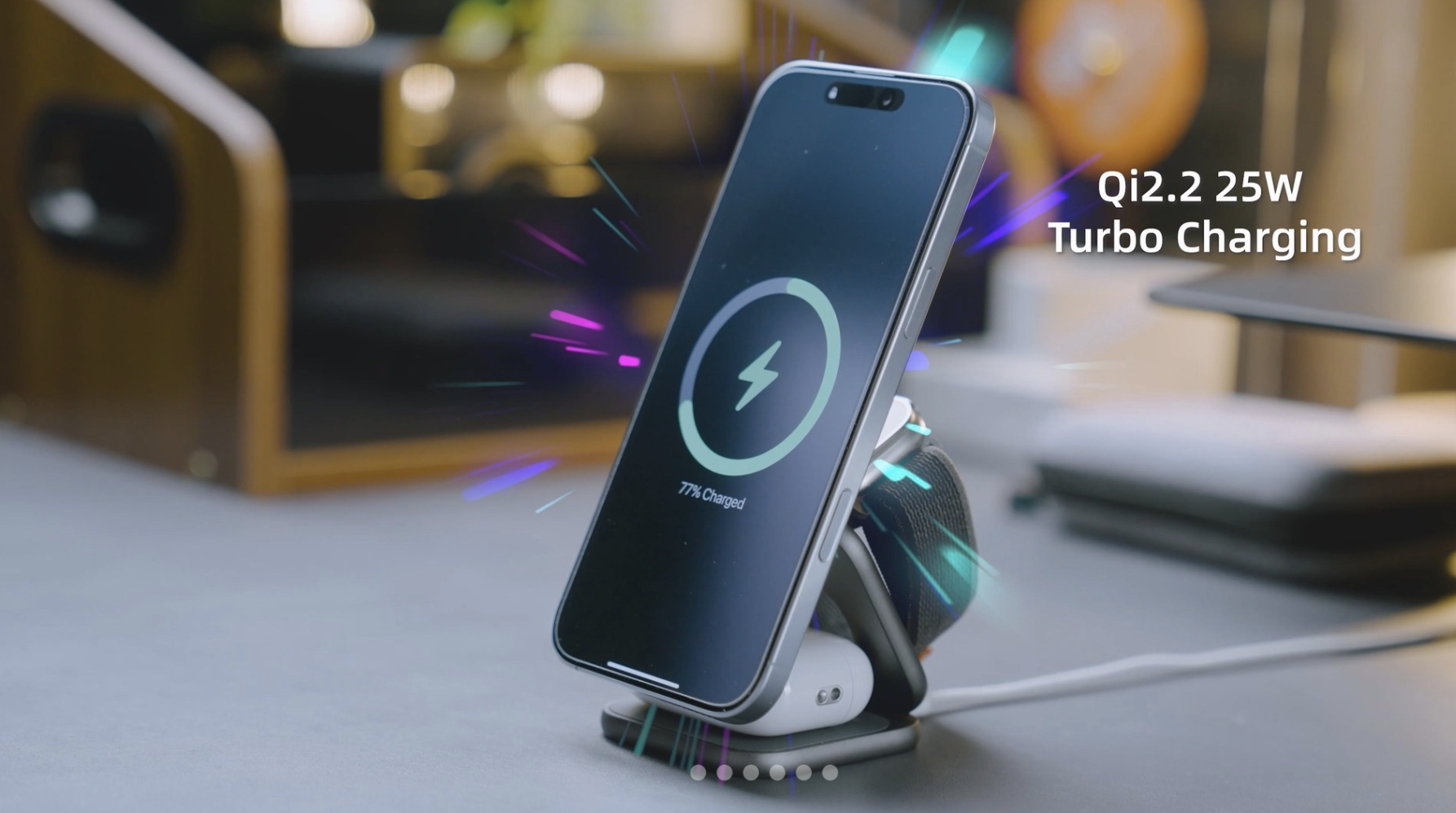 Enjoy faster wireless charging speeds with Qi2.2 wireless at 25W.
