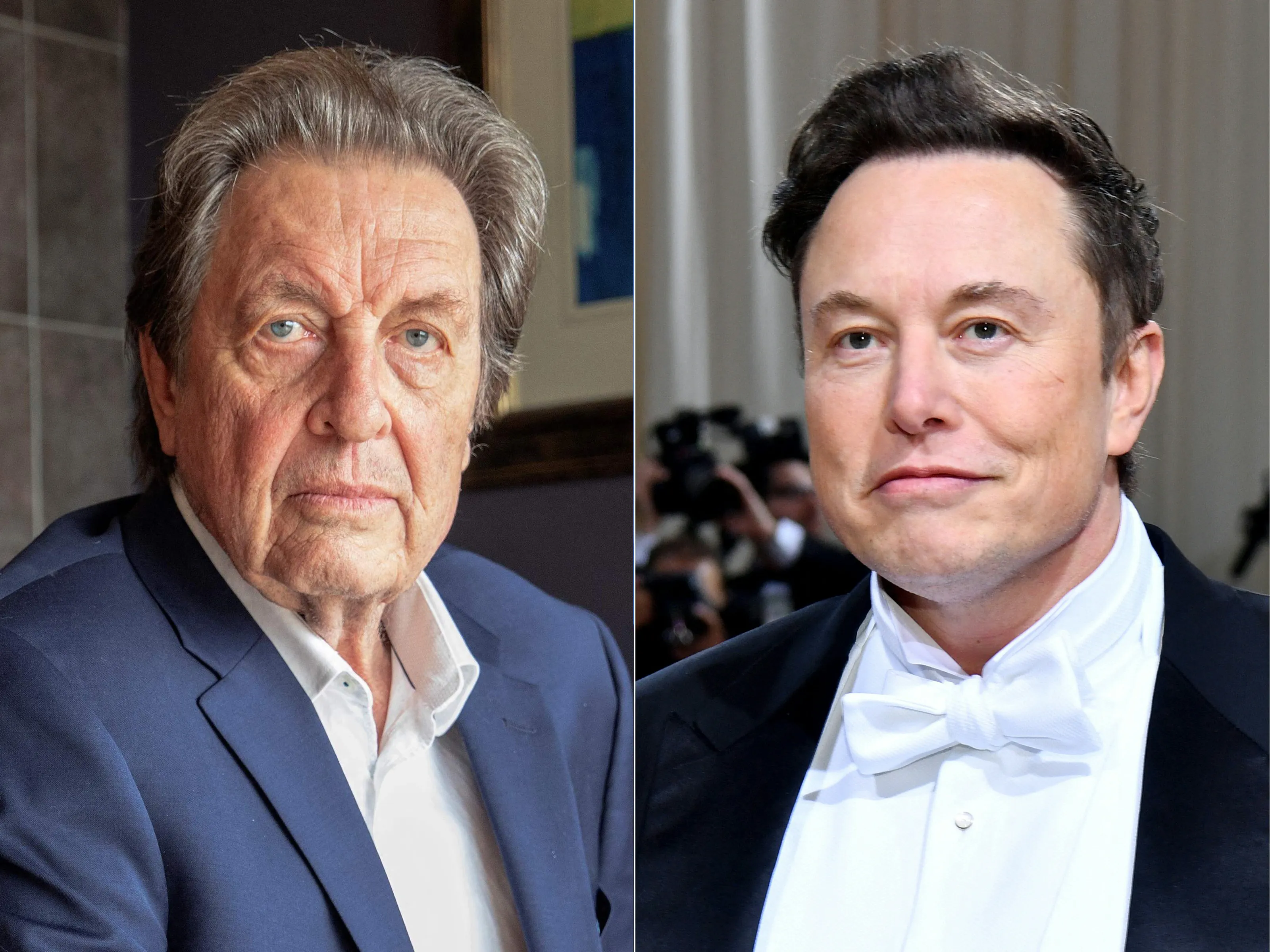 Errol Musk, Elon's father (left), and Elon Musk (right).