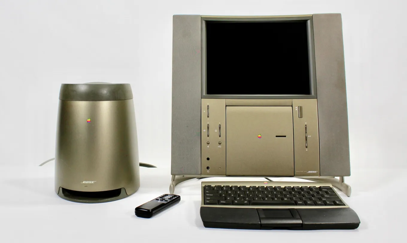 From the front: Apple's 20th Anniversary Macintosh and accessories.