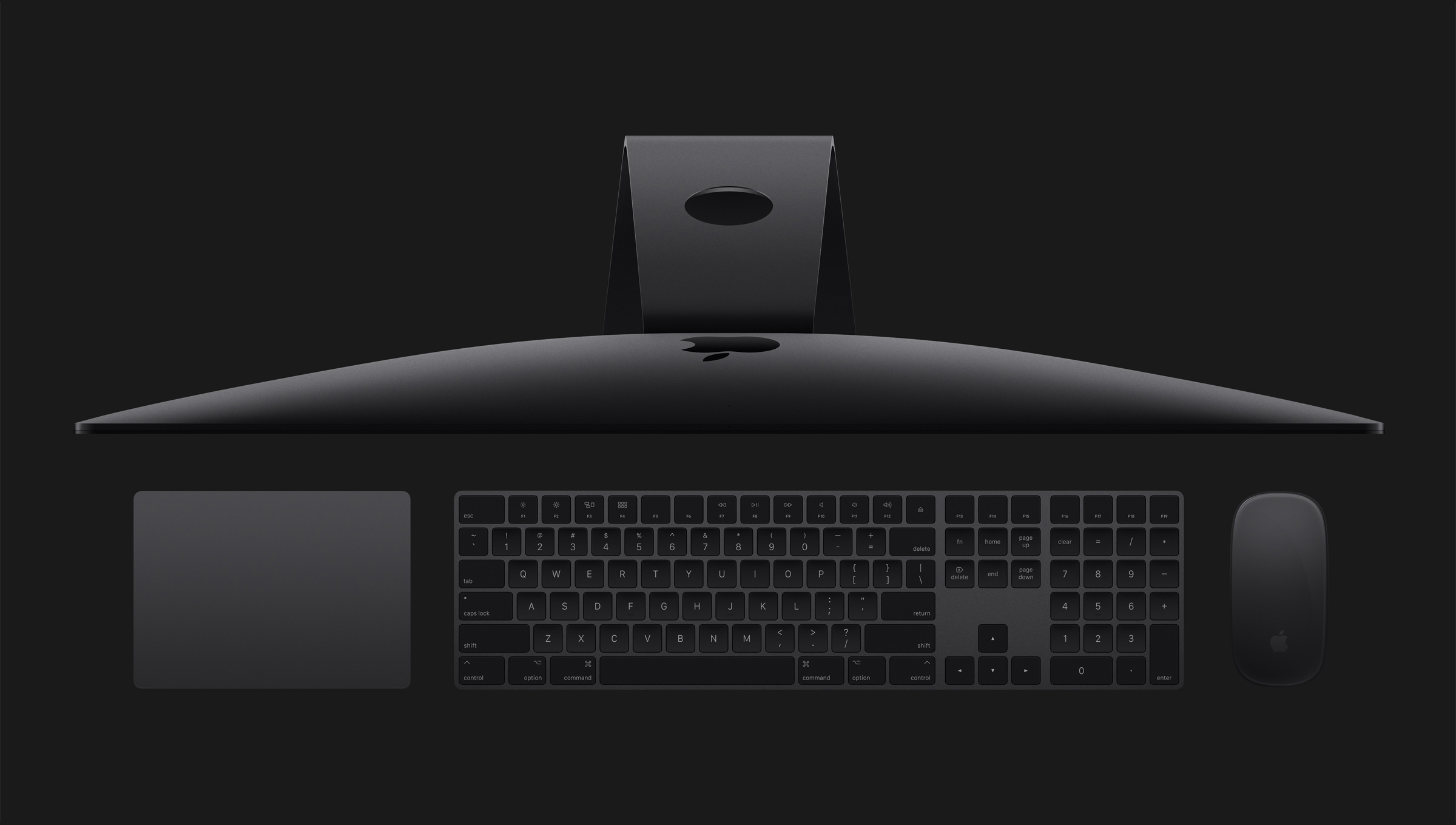 iMac Pro, showcasing its impressive 27-inch Retina 5K display, designed for high-end performance.