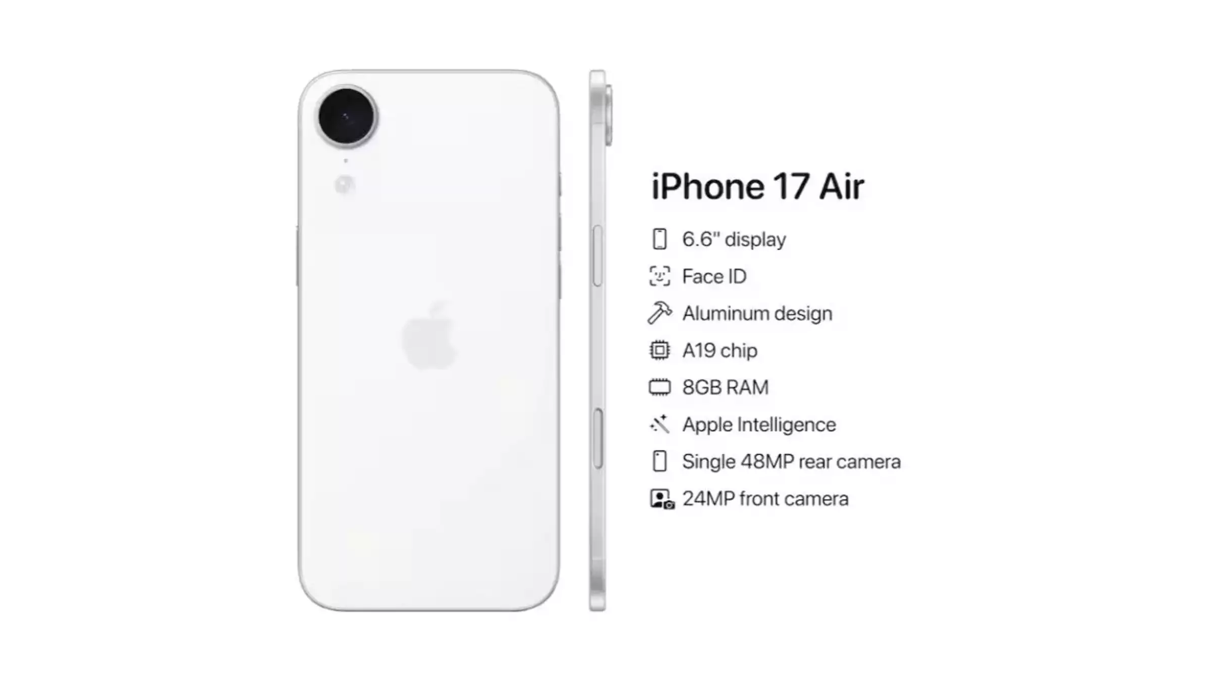 iPhone 17 Air: A concept image of Apple's upcoming ultra-slim iPhone, expected to replace Apple's 'Plus' iPhone model.