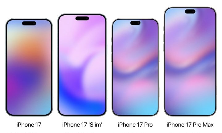 Pictured: Apple's rumored upcoming iPhone 17 lineup.