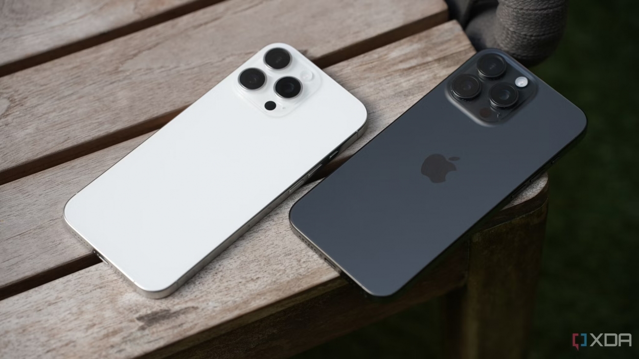 The iPhone 16 Pro in black and white color options.