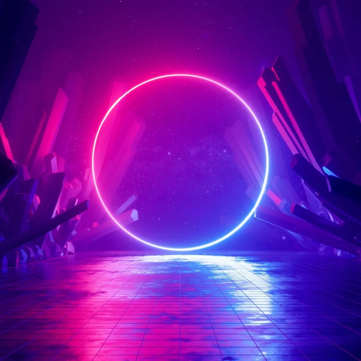 Neon Circle Dramatic 4K HD