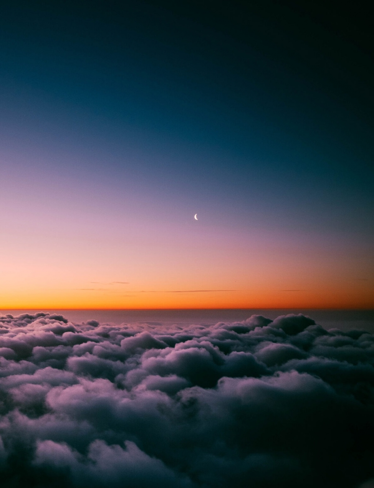 Minimalist Sunset From Above The Clouds