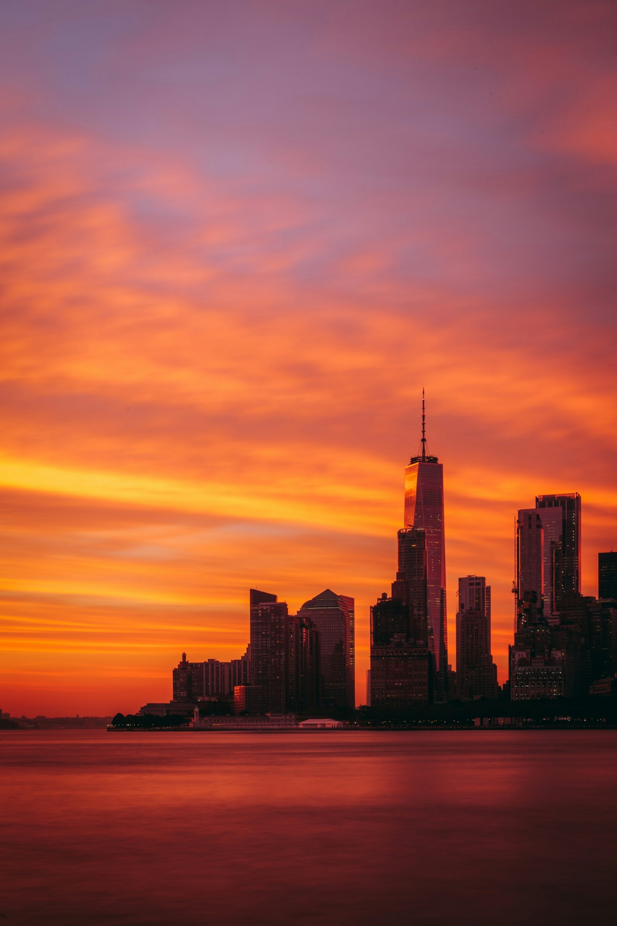 New York City NYC Skyline USA America At Sunset