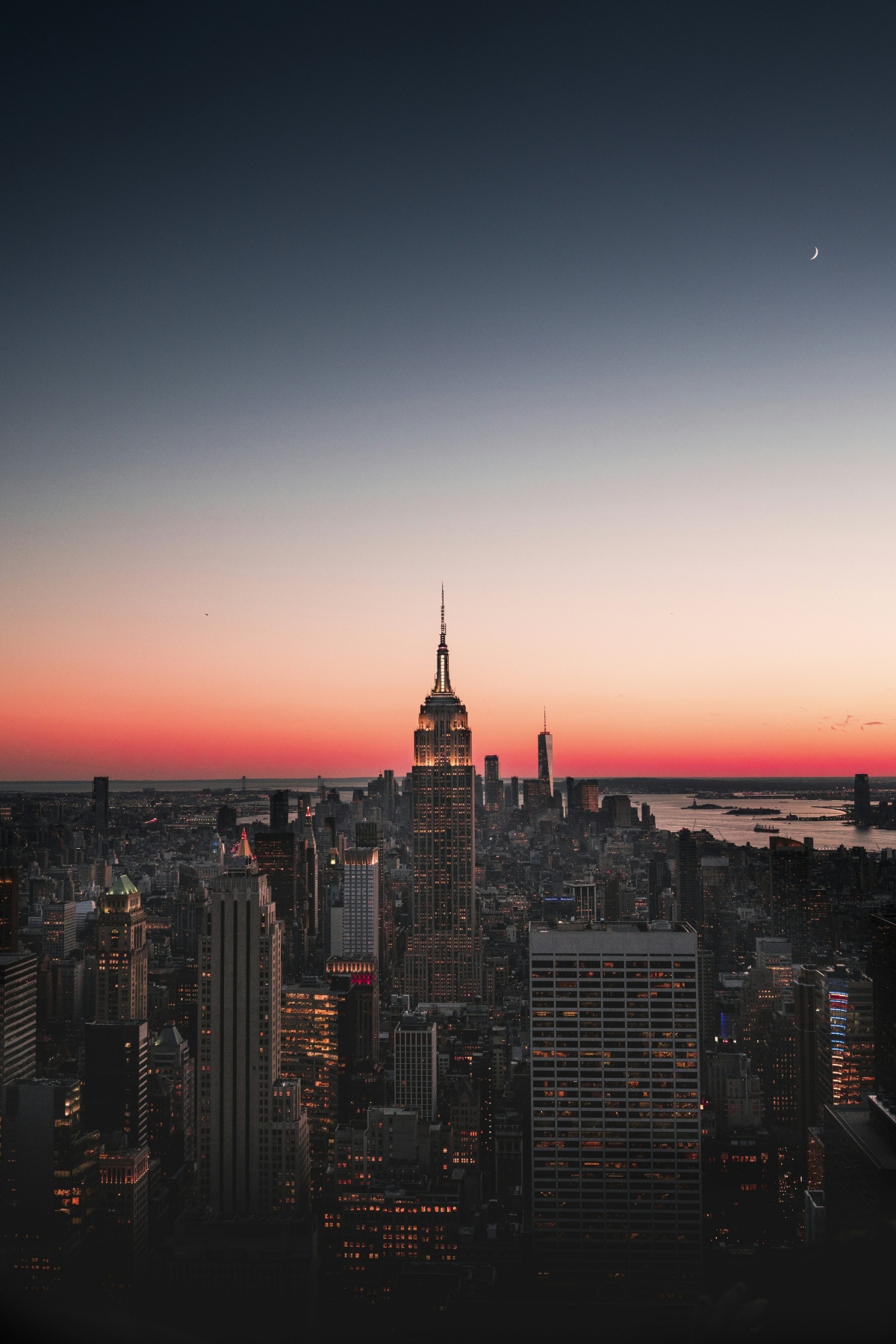 New York City NYC Skyline USA America At Sunset