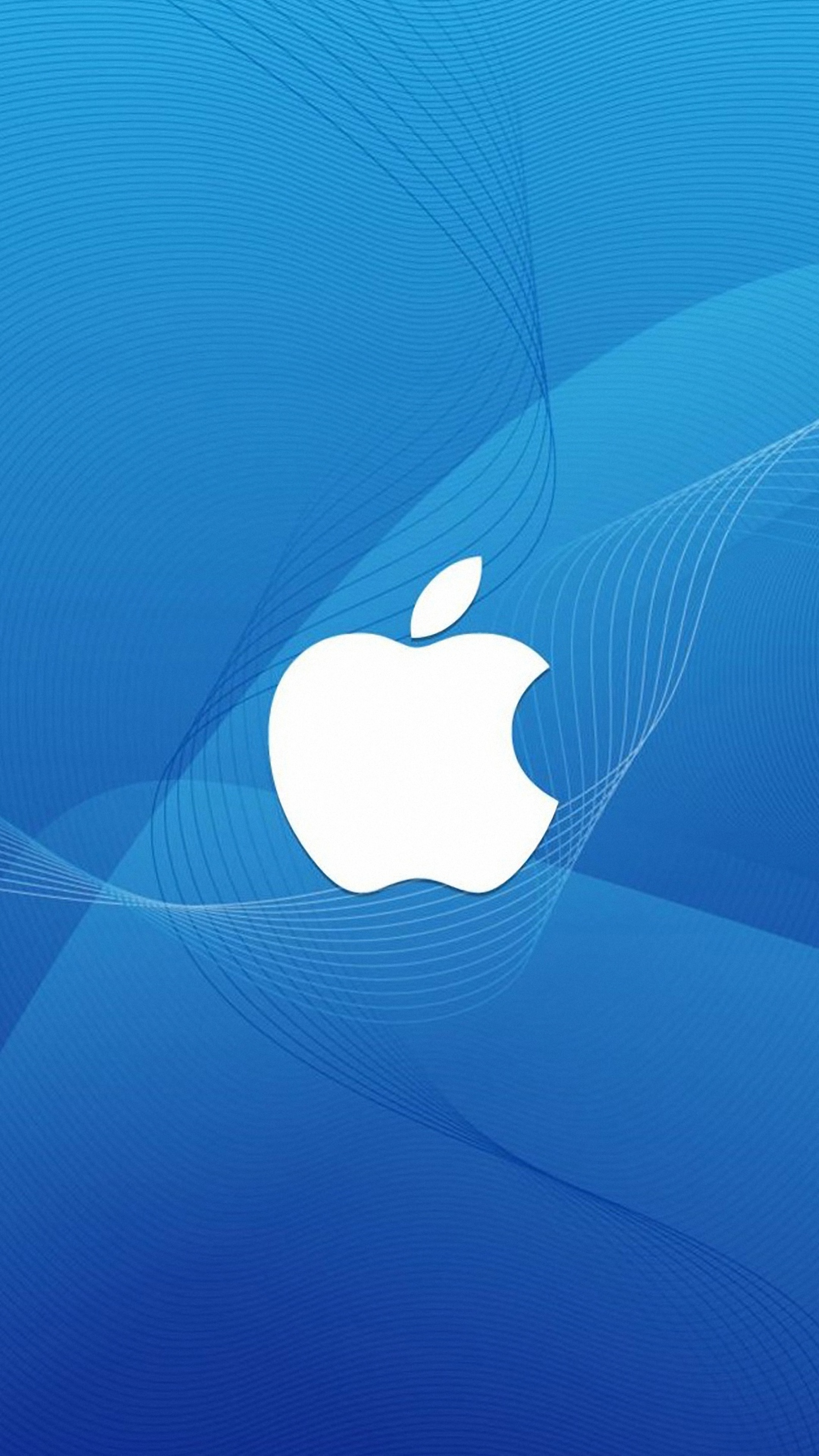 Alternative Apple Logo Blue With Lines Abstract