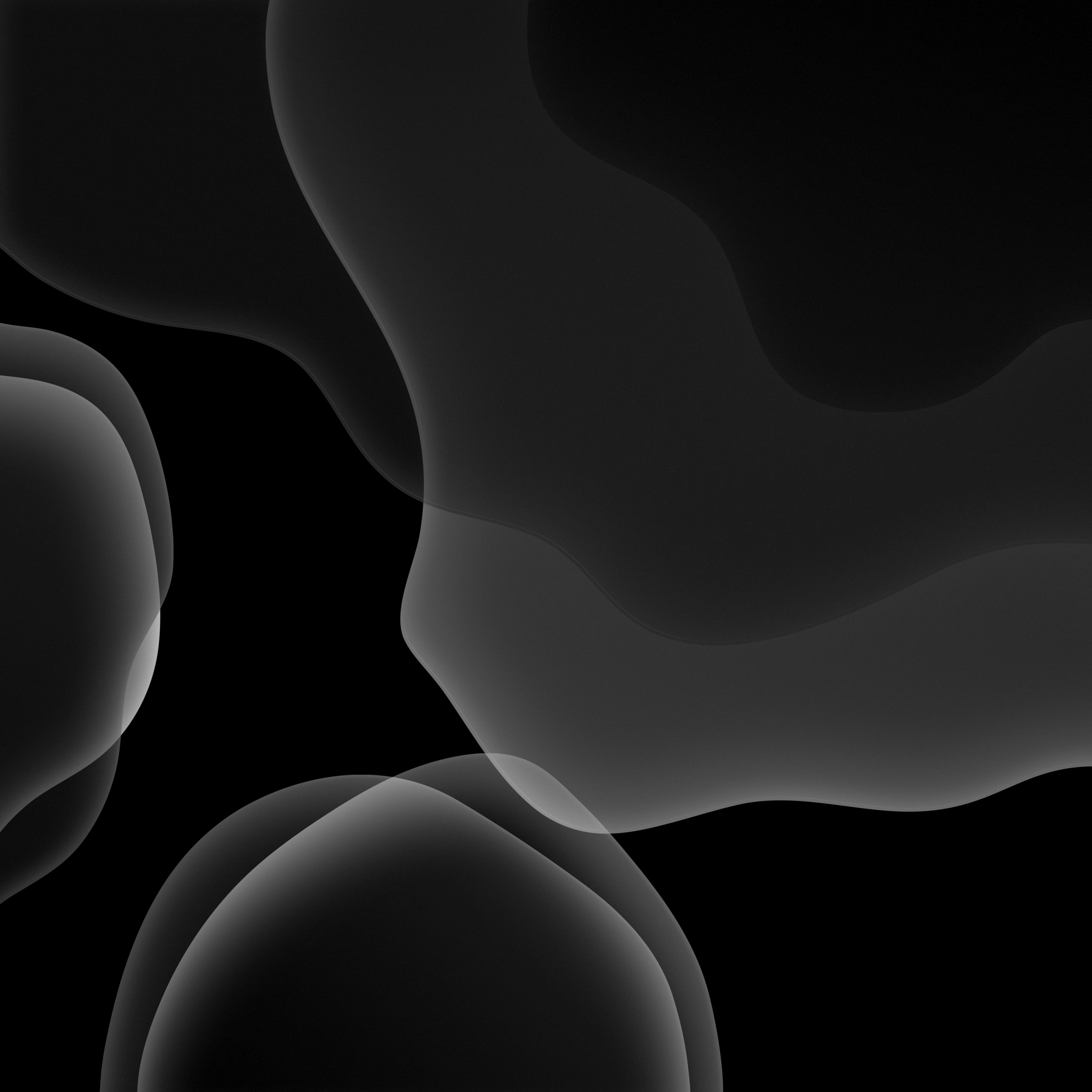 Apple Default Abstract Bubbles Black And White Dark Mode