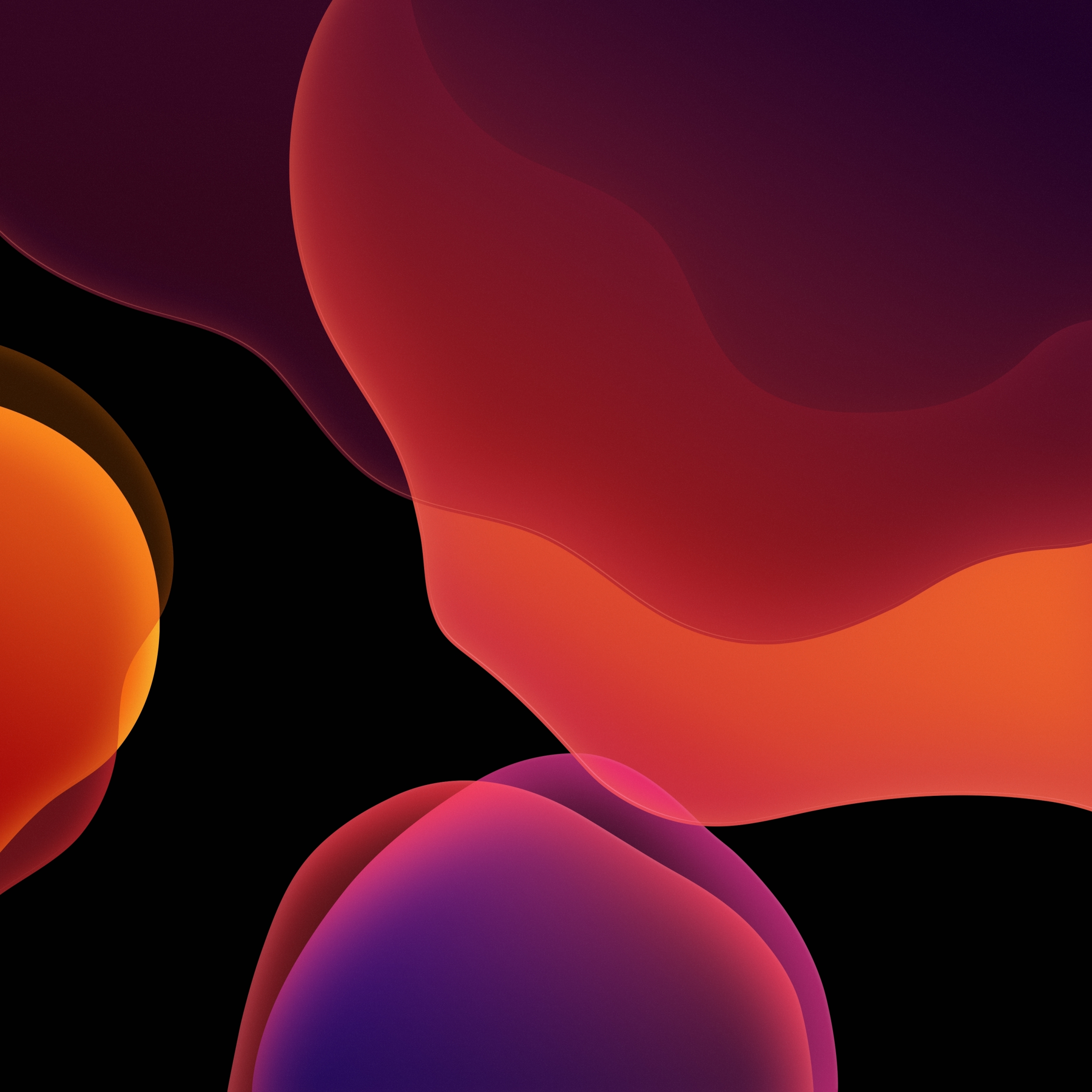 Apple Default Abstract Bubbles Dark Mode Red