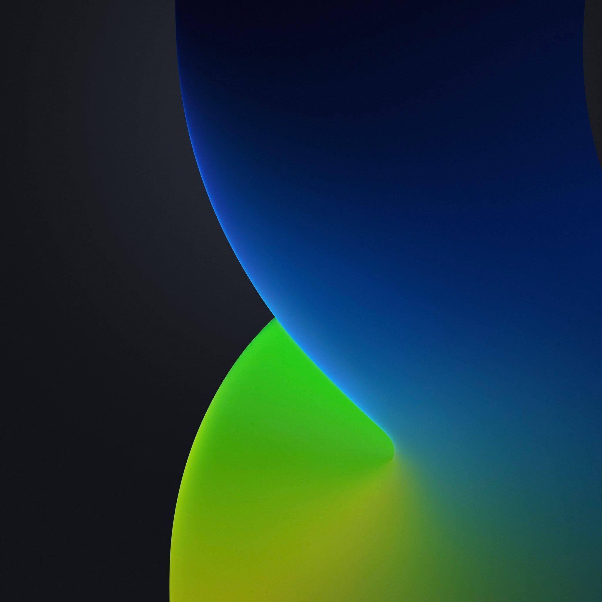 Apple iOS 14 Stock Dark Blue Abstract Shapes