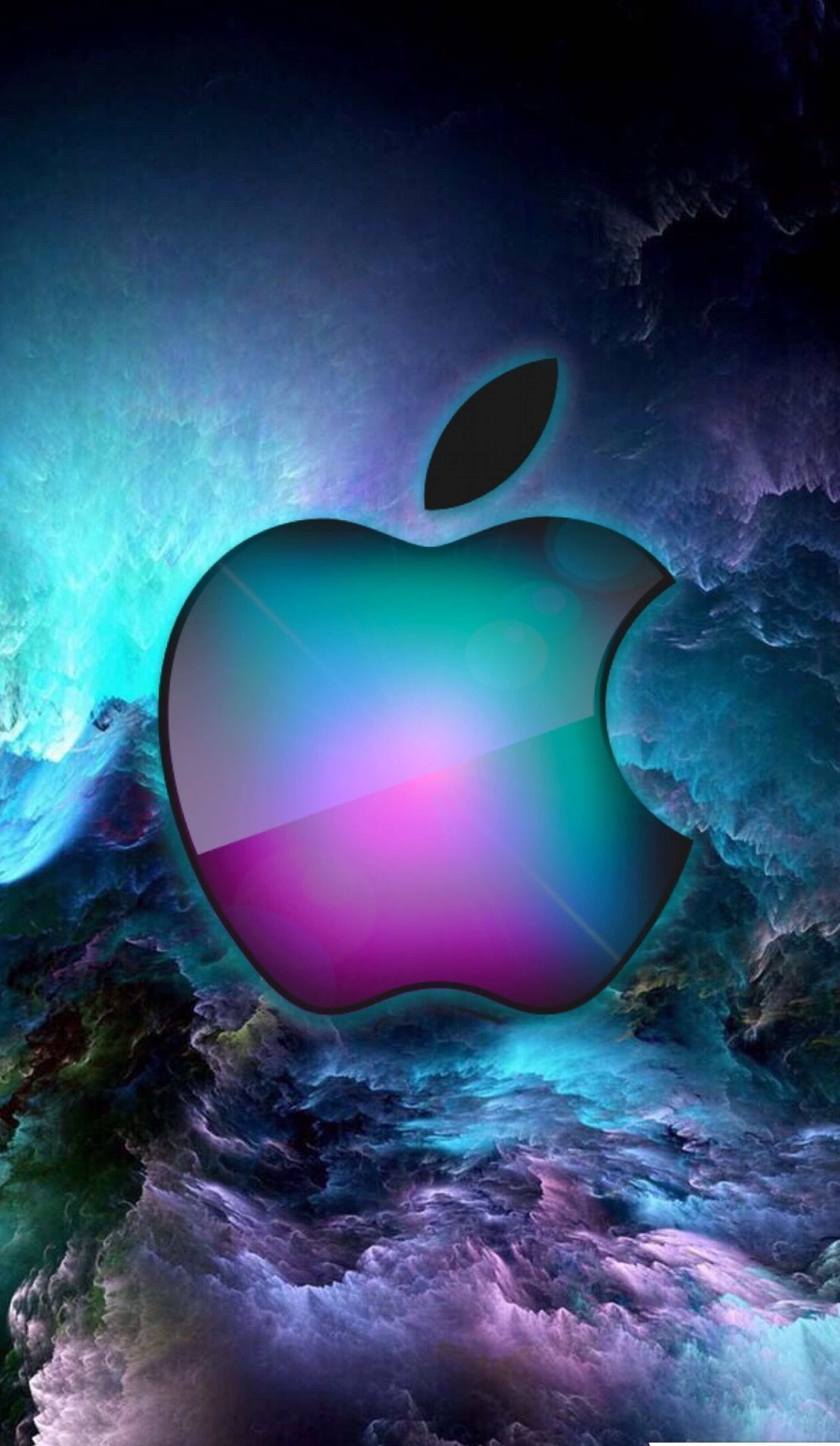 Apple Logo In Space 3d Logo Glowing wallpaper for Apple iPhone, Apple Watch, Mac, iPad and Apple Watch