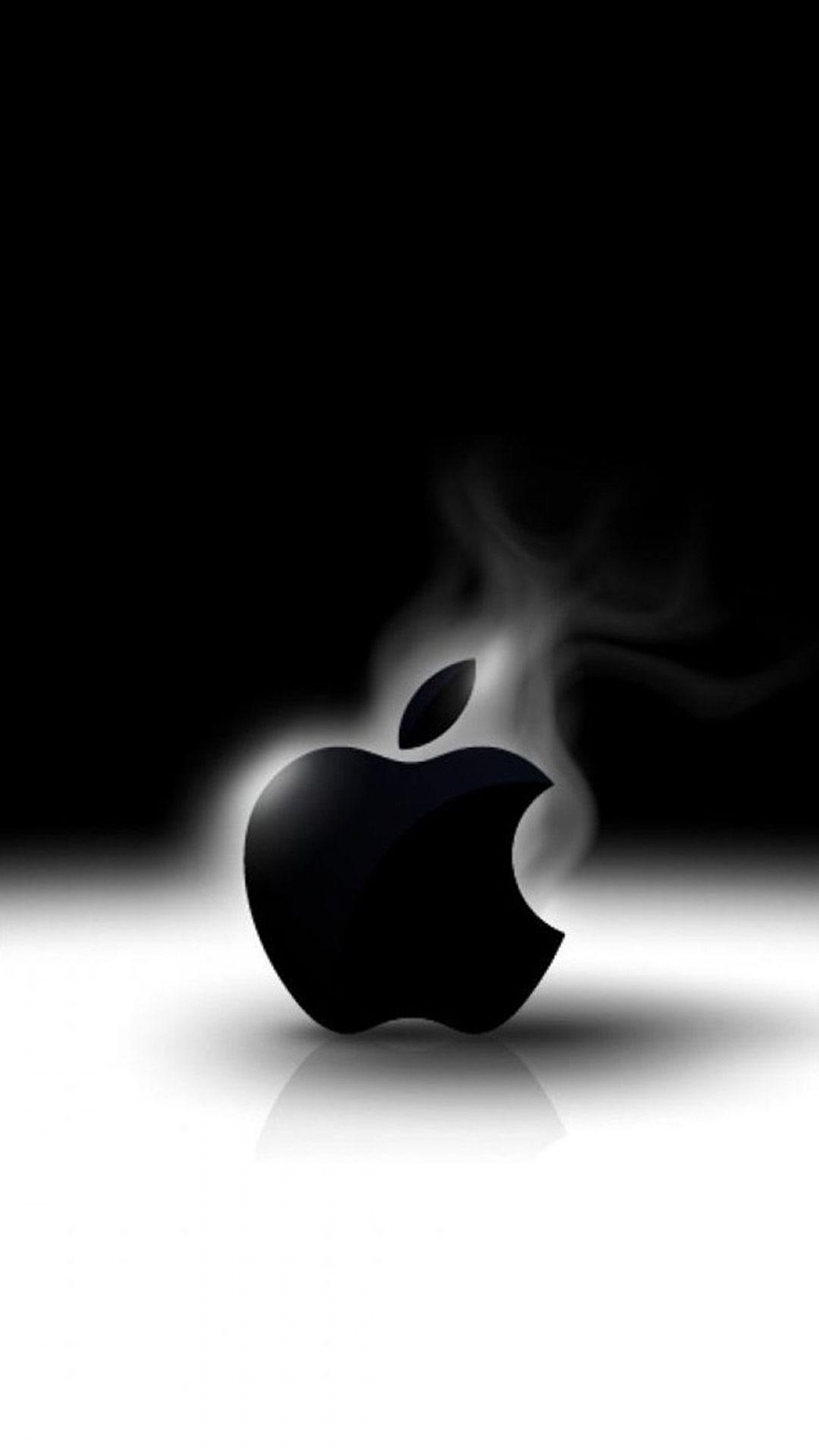 Apple Logo Smoke Black And White