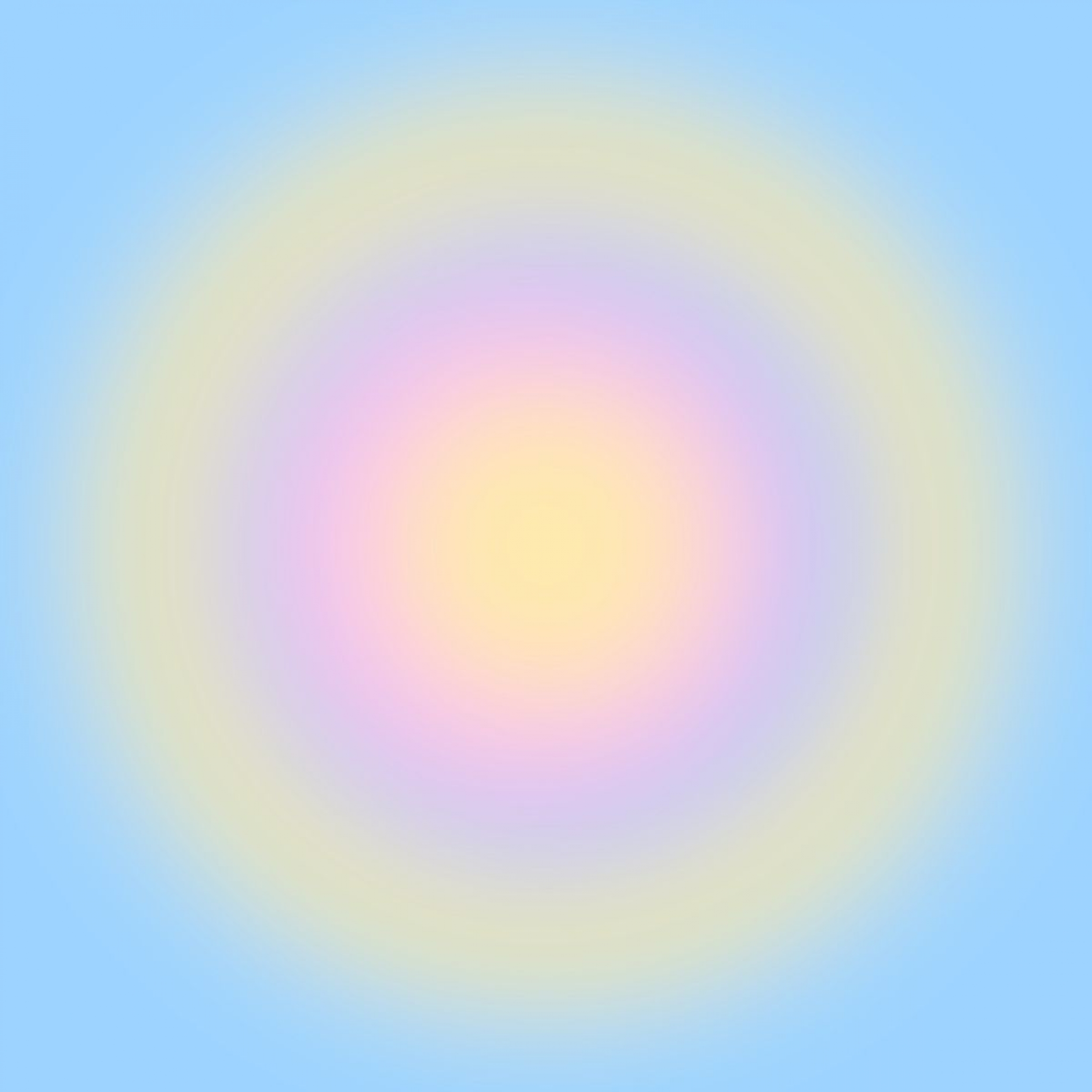 Baby Blue And Pink And Yellow Radial Circle Gradient