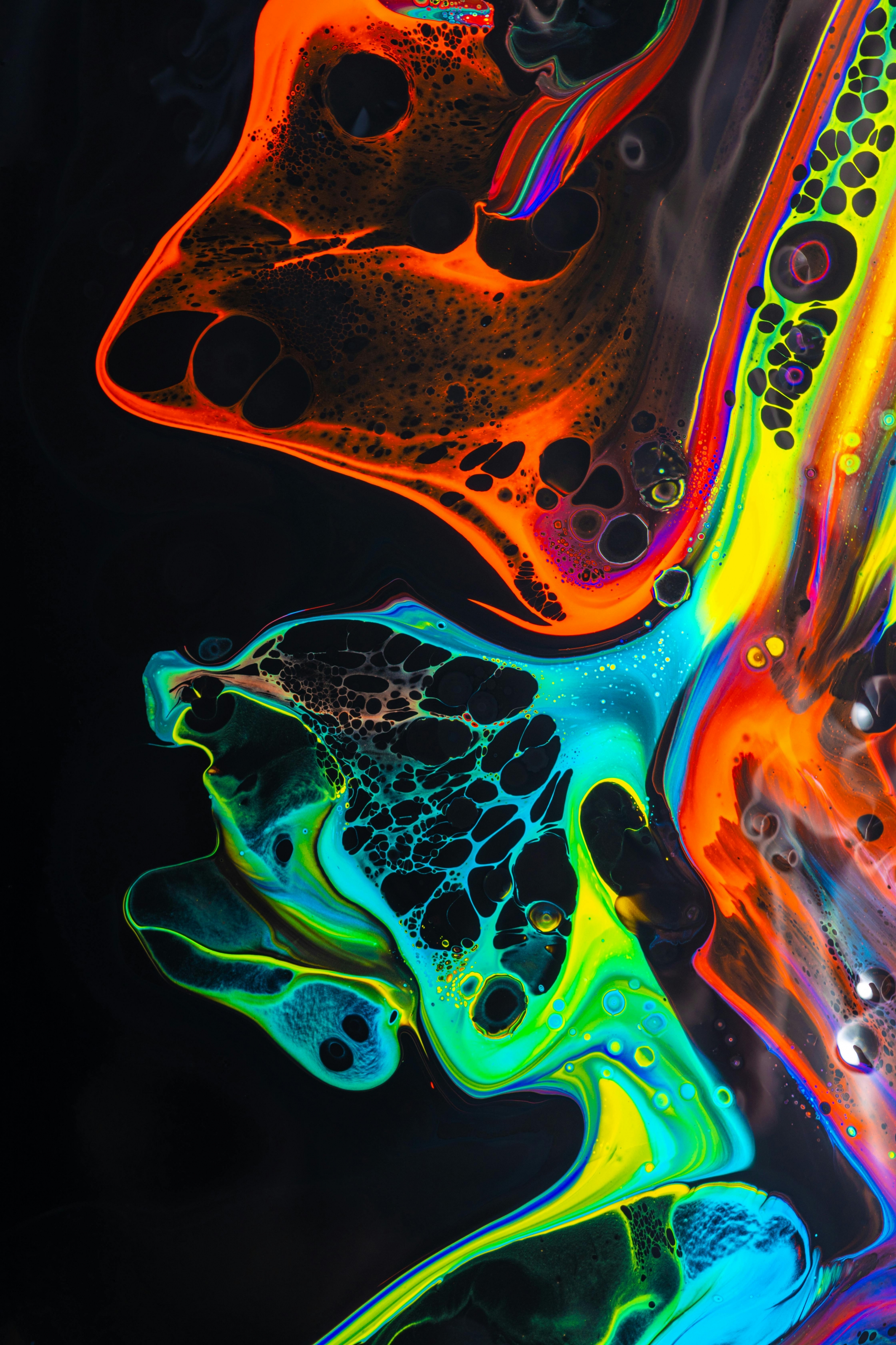 Colorful Rainbow Liquid Paint Art wallpaper for Apple iPhone, Apple Watch, Mac, iPad and Apple Watch