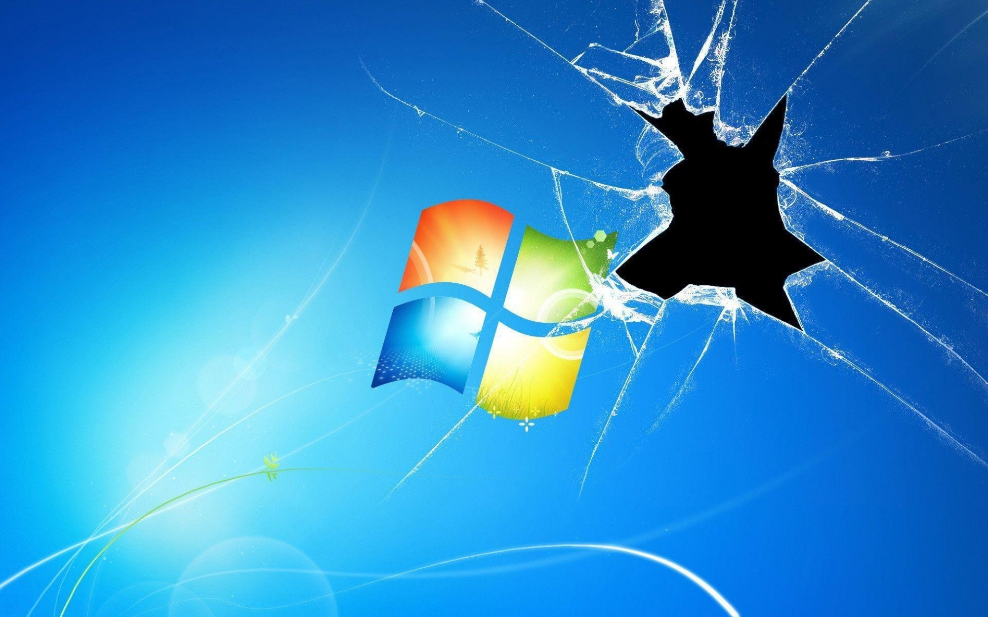 Cracked Glass Windows XP wallpaper for Apple iPhone, Apple Watch, Mac, iPad and Apple Watch