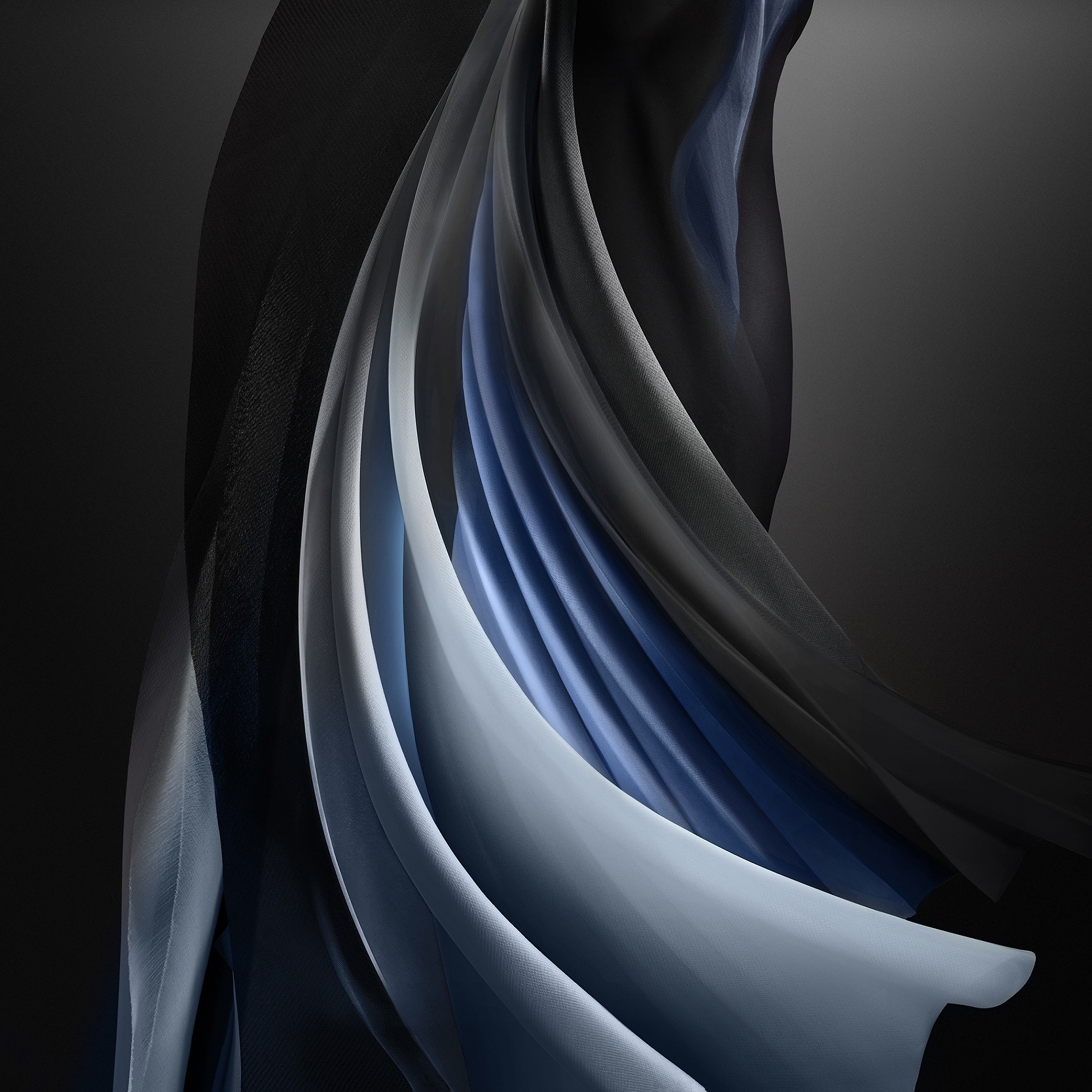 Dark Blue Abstract Swirl Art Apple Stock