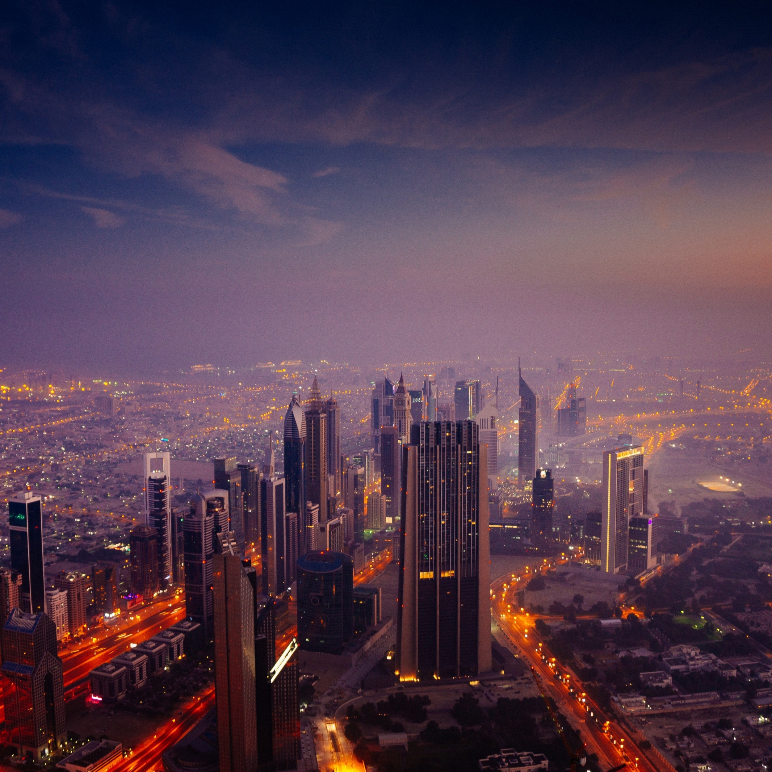 Dubai Skyline At Night wallpaper for Apple iPhone, Apple Watch, Mac, iPad and Apple Watch