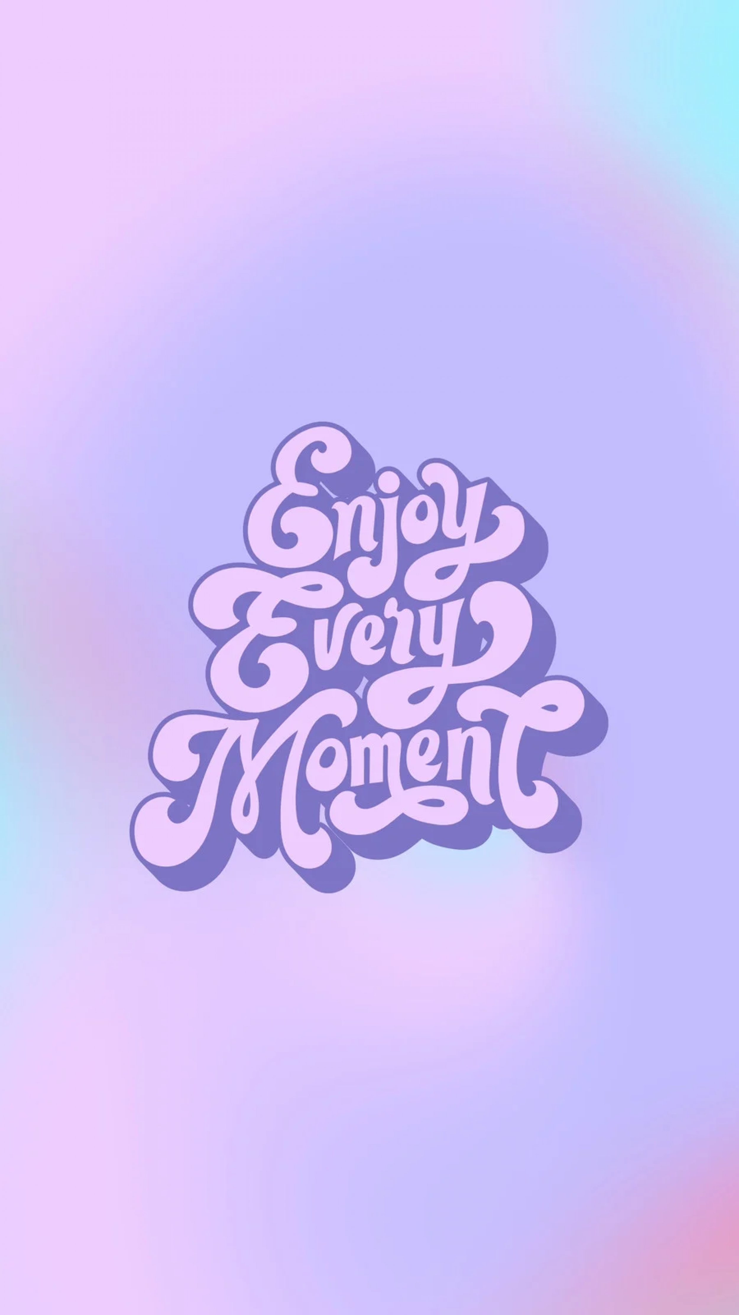 Enjoy Every Moment Quote Purple wallpaper for Apple iPhone, Apple Watch, Mac, iPad and Apple Watch