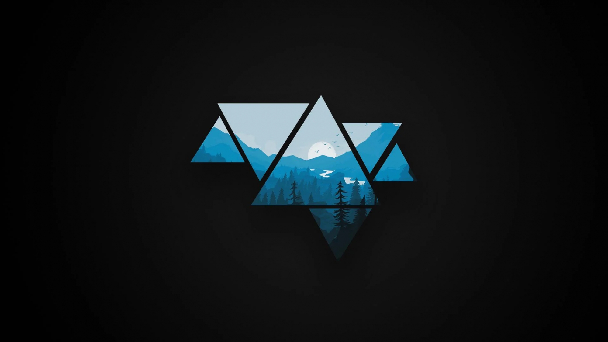 Geometric Landscape Blue