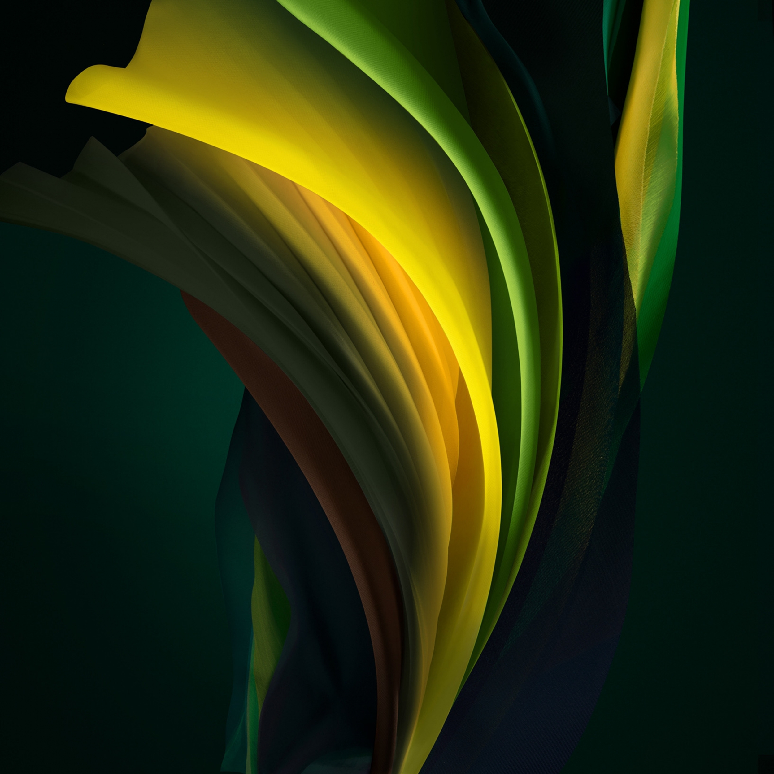 Green Colorful Abstract Swirl Dark