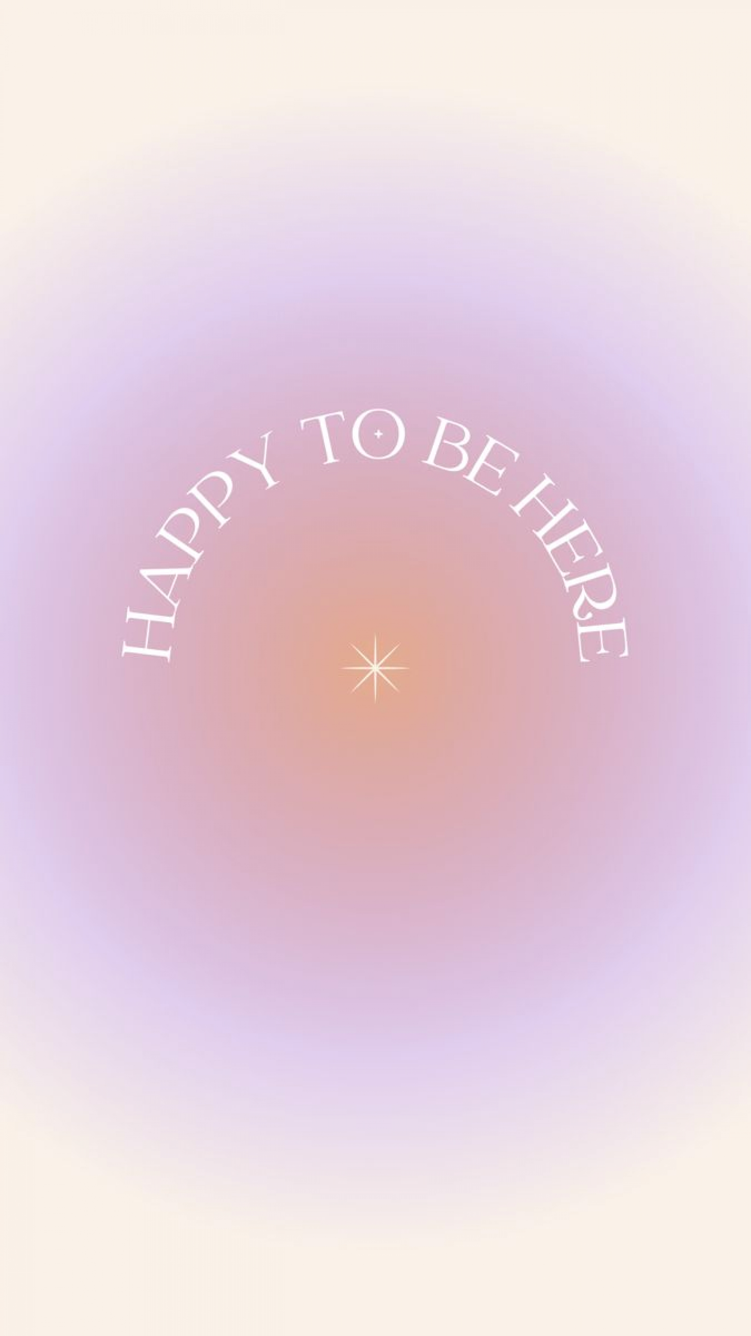 Happy To Be Here Quote Radial Circular Gradient