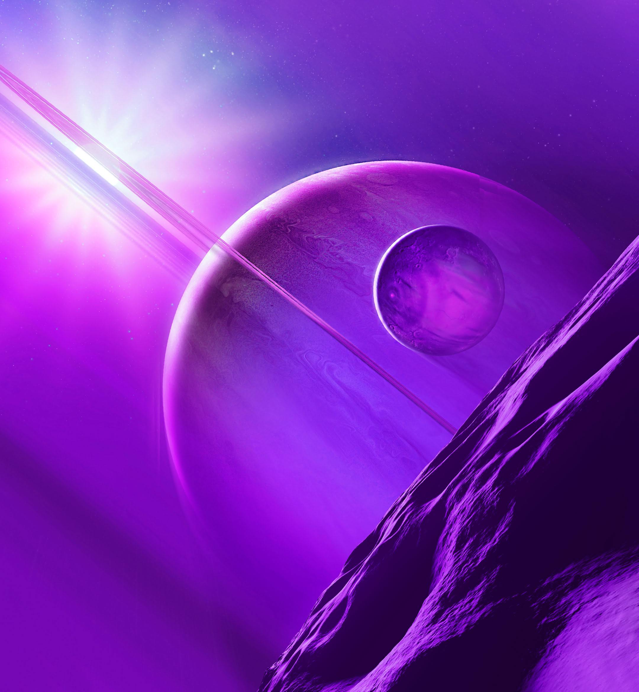 Honor Magic 2 Default Purple Planets Cosmos