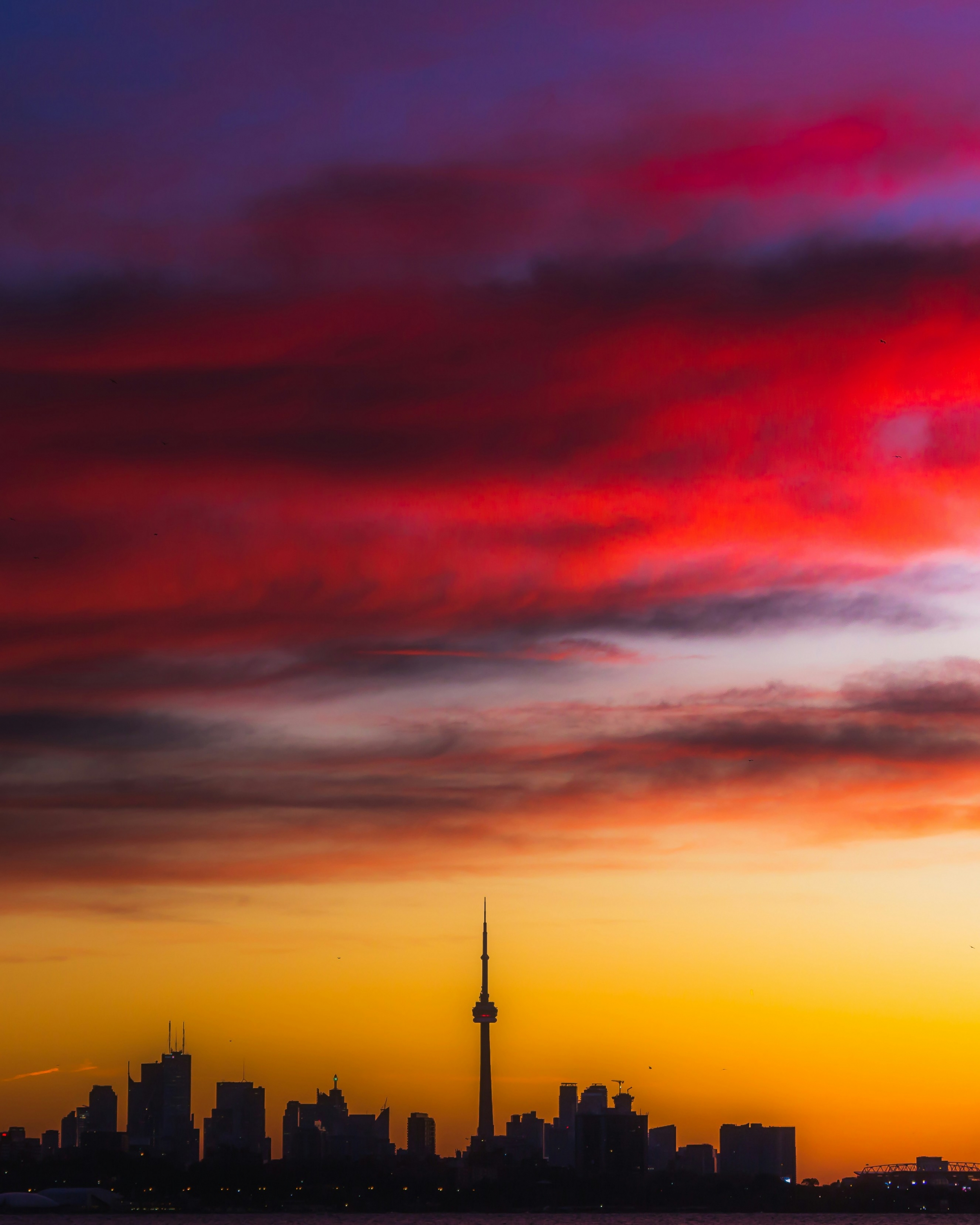 Intense Vibrant Sunset In Canada