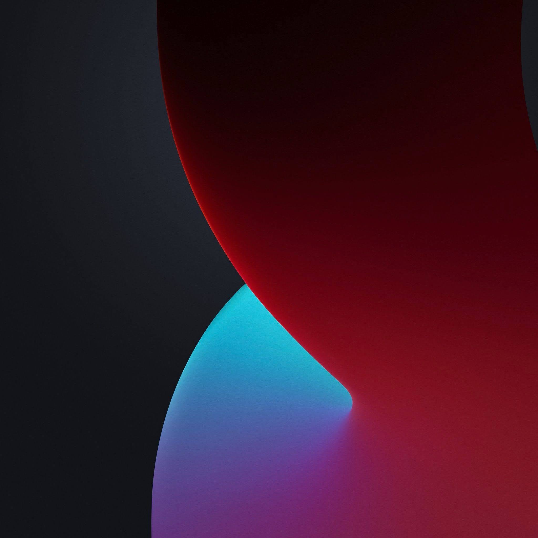 iOS 14 Stock Red Dark Abstract Shapes wallpaper for Apple iPhone, Apple Watch, Mac, iPad and Apple Watch