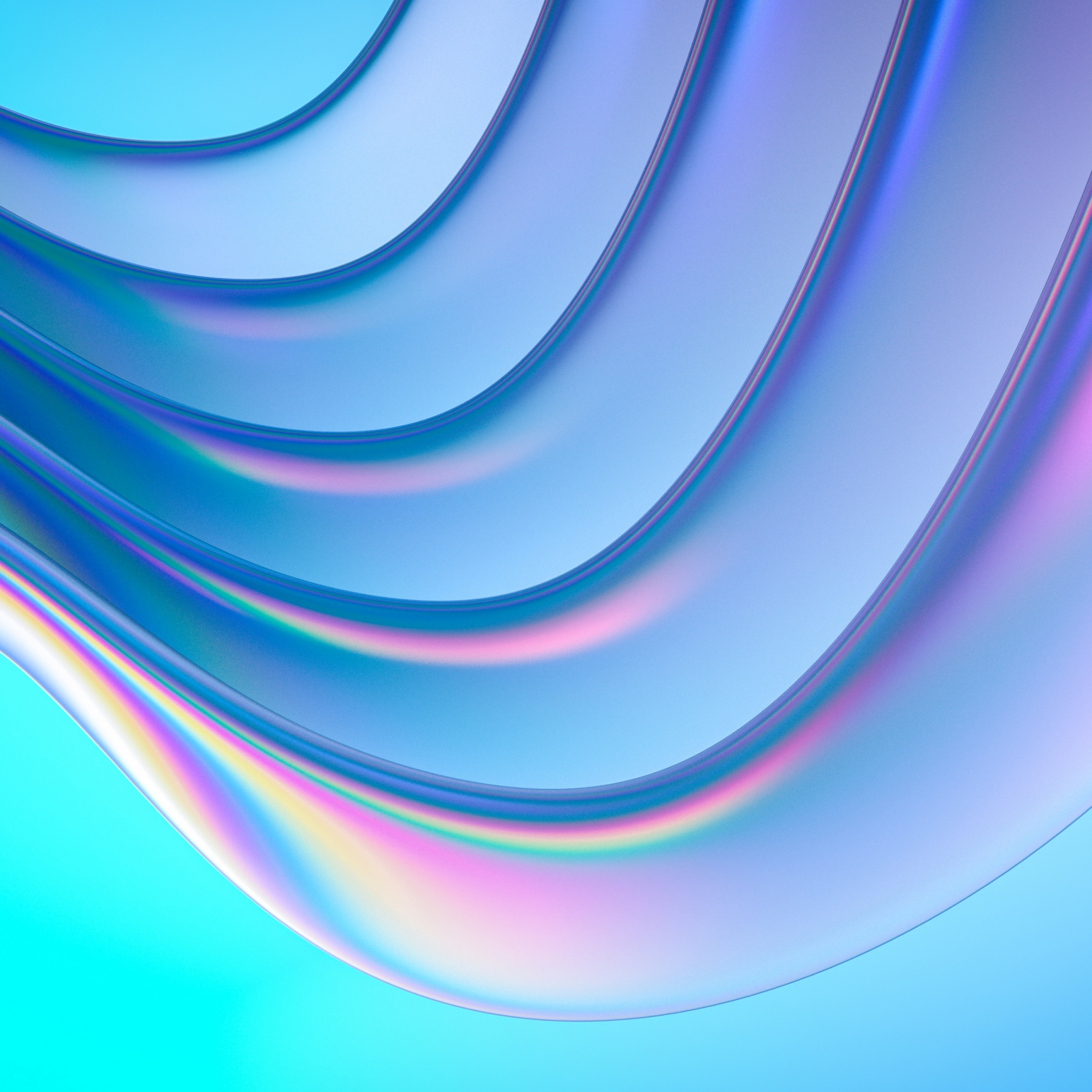 Iridescent 3D Glass Blue wallpaper for Apple iPhone, Apple Watch, Mac, iPad and Apple Watch