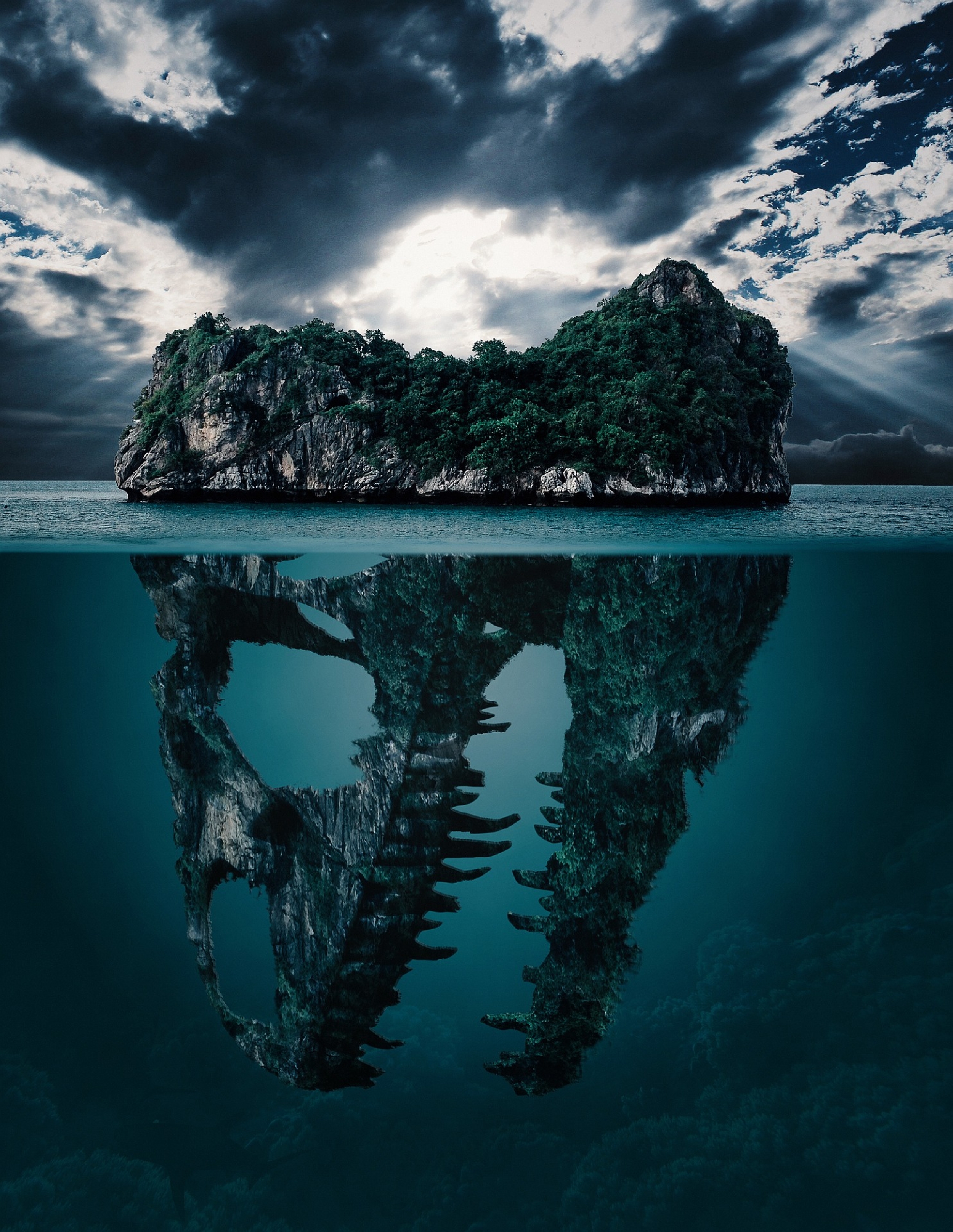 Island Skull Creative Digital Photography Artwork Poster