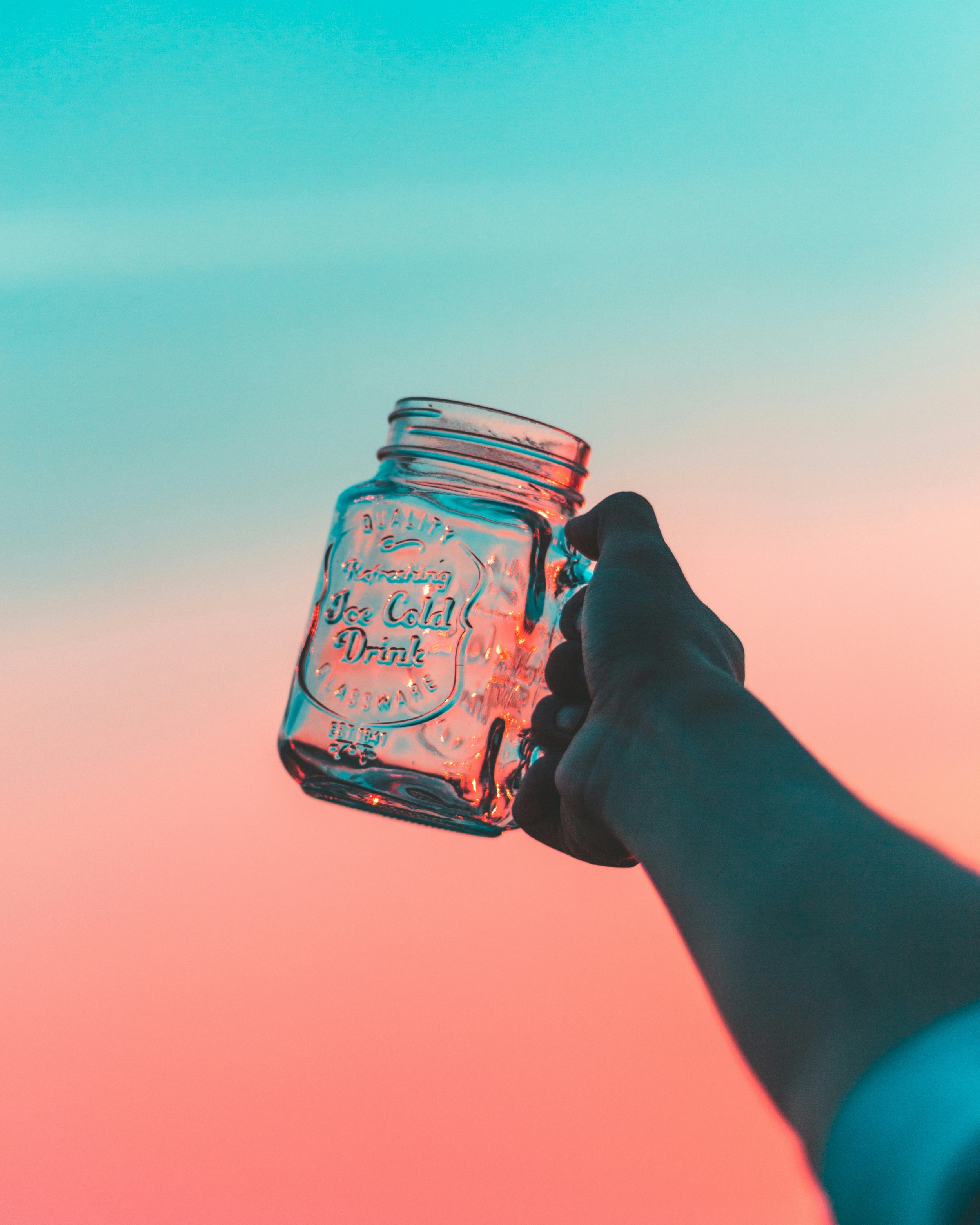 Jar At Sunrise Creative Photography Pretty wallpaper for Apple iPhone, Apple Watch, Mac, iPad and Apple Watch